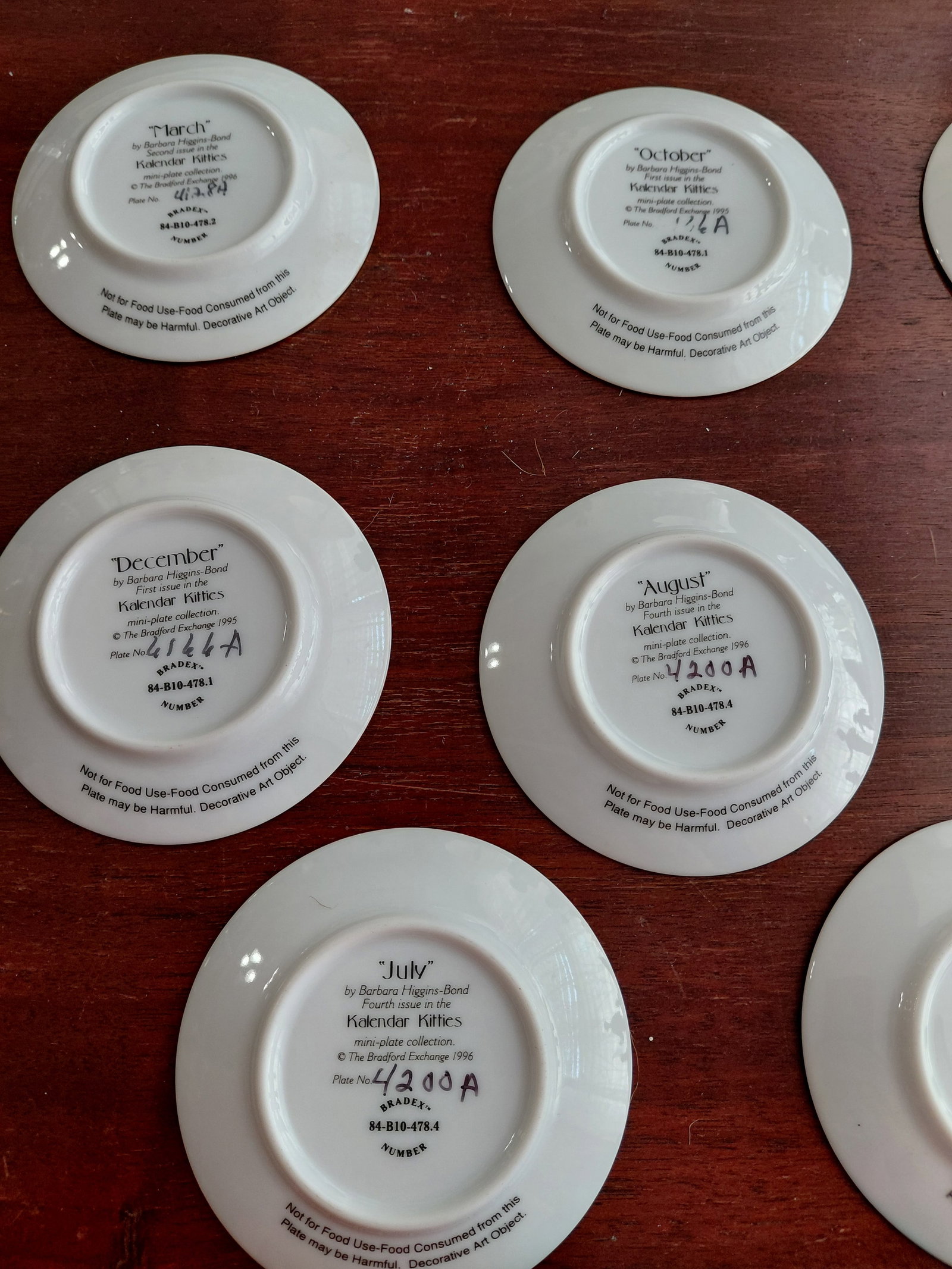 Lot of Bradford Exchange Kalender Kitties Plates - 5