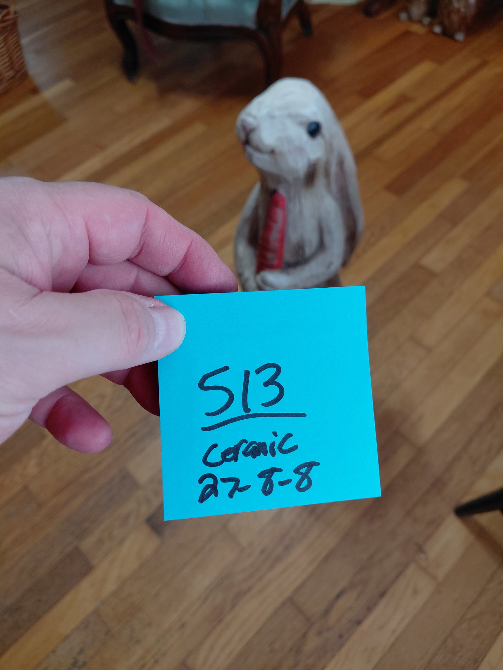 Large Ceramic Rabbit Statue - 2