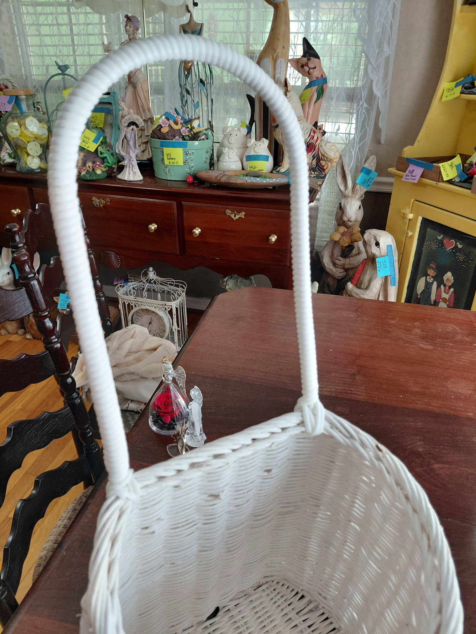 Large Wicker Shopping Basket Planter - 4