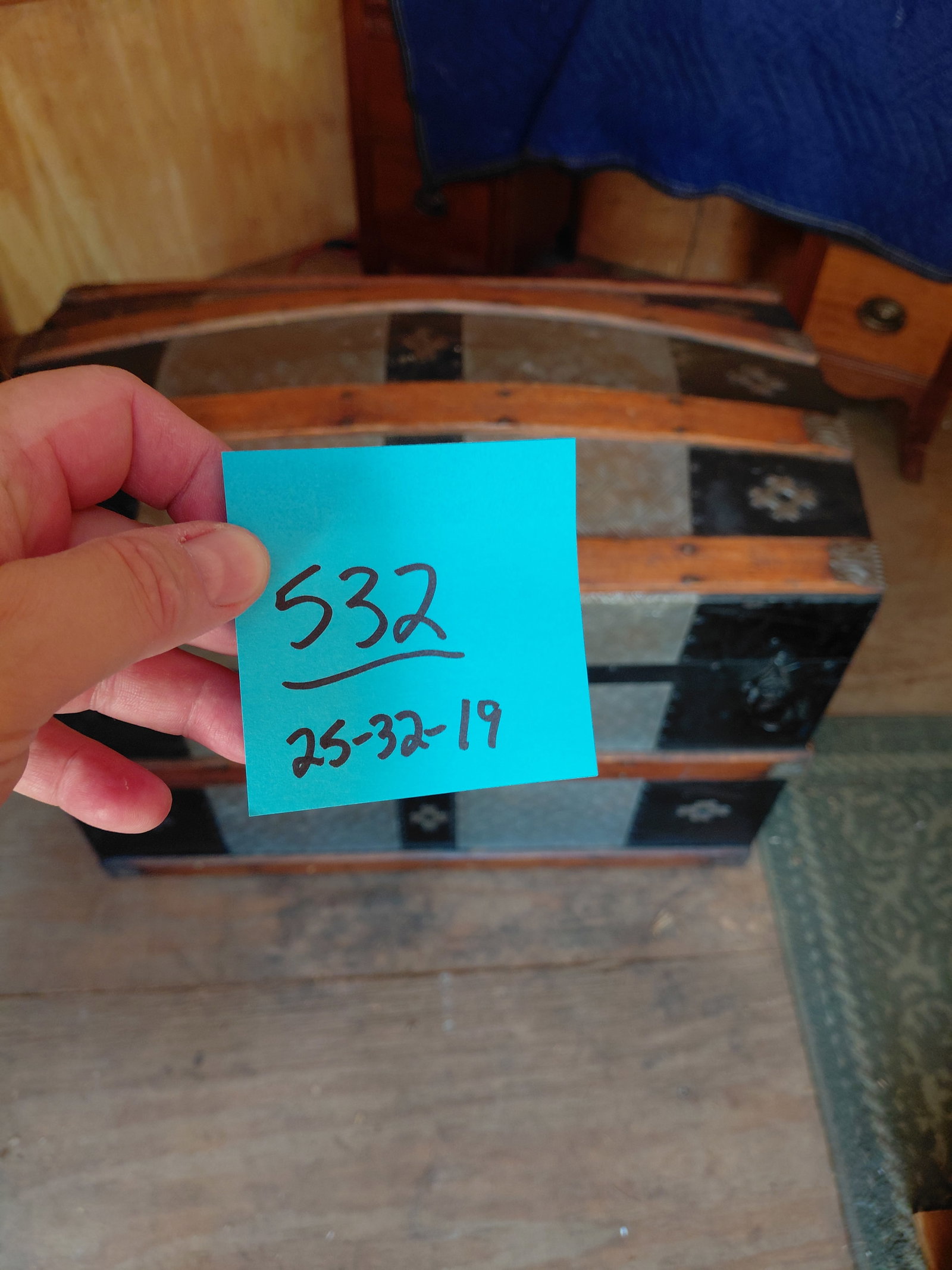 Vintage Refinished Hump Backed Steamer Trunk - 2