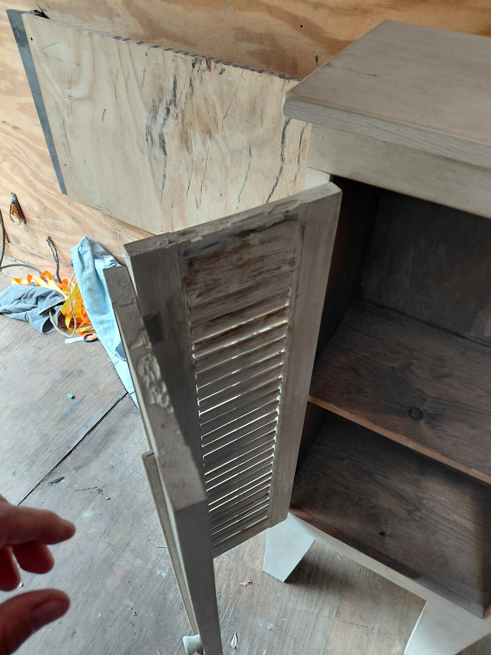 Tall Rustic Cabinet / missing latch hook as seen - 7