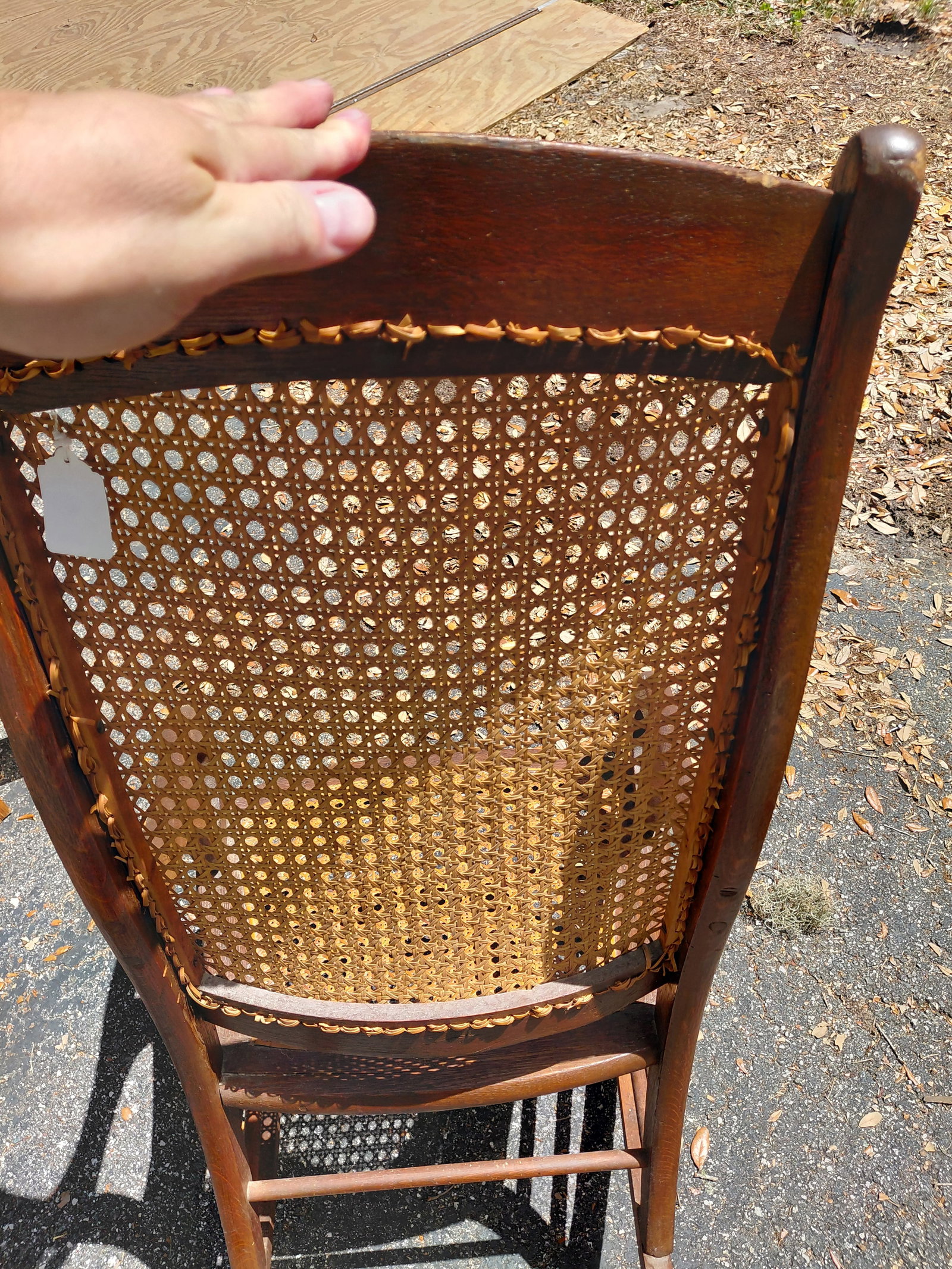Vintage Rocker with Can Back and Seat - 5