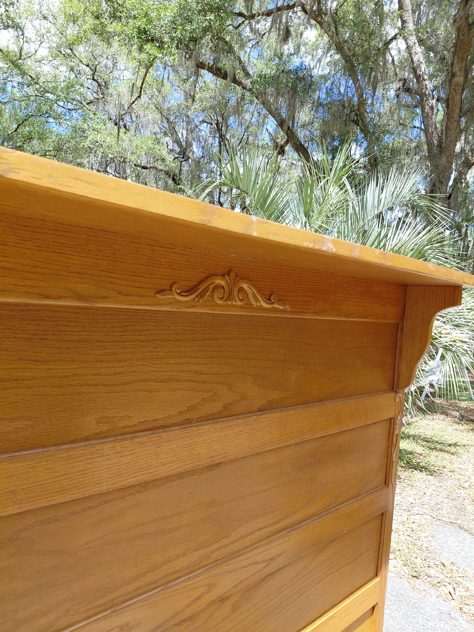 Contemporary Oak Bed - 5
