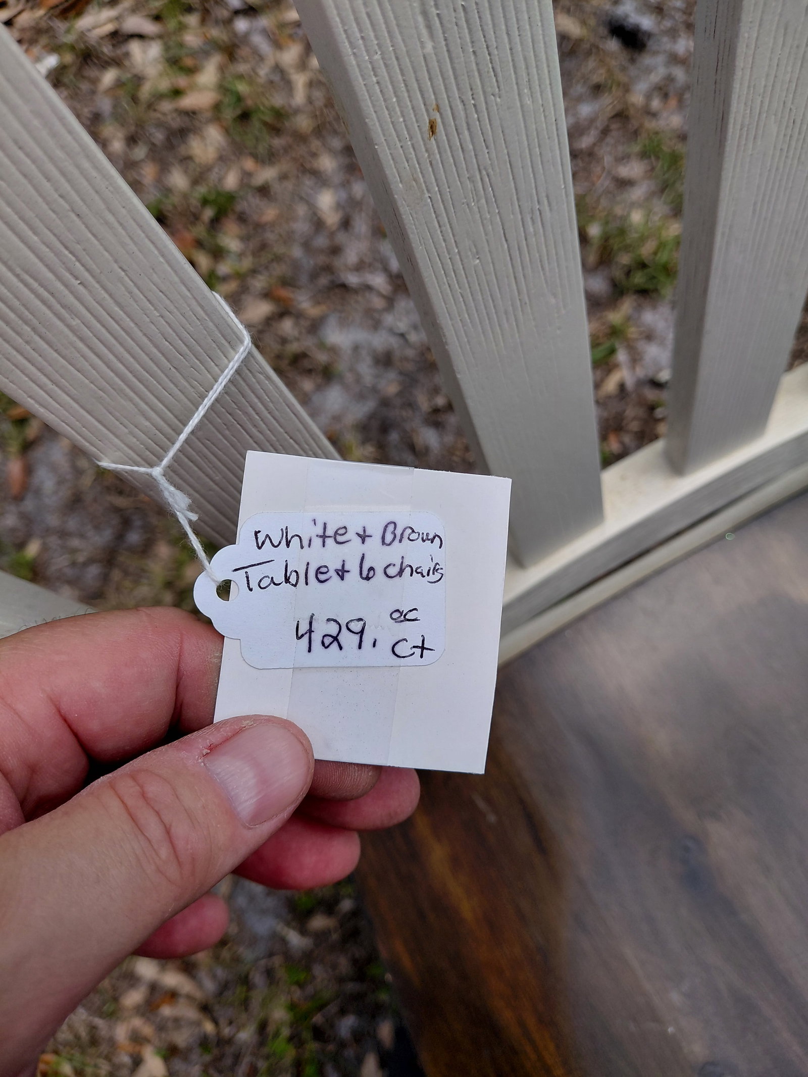 Rustic Farmhouse Table and 6 Chairs / paid over $400 / as seen - 11