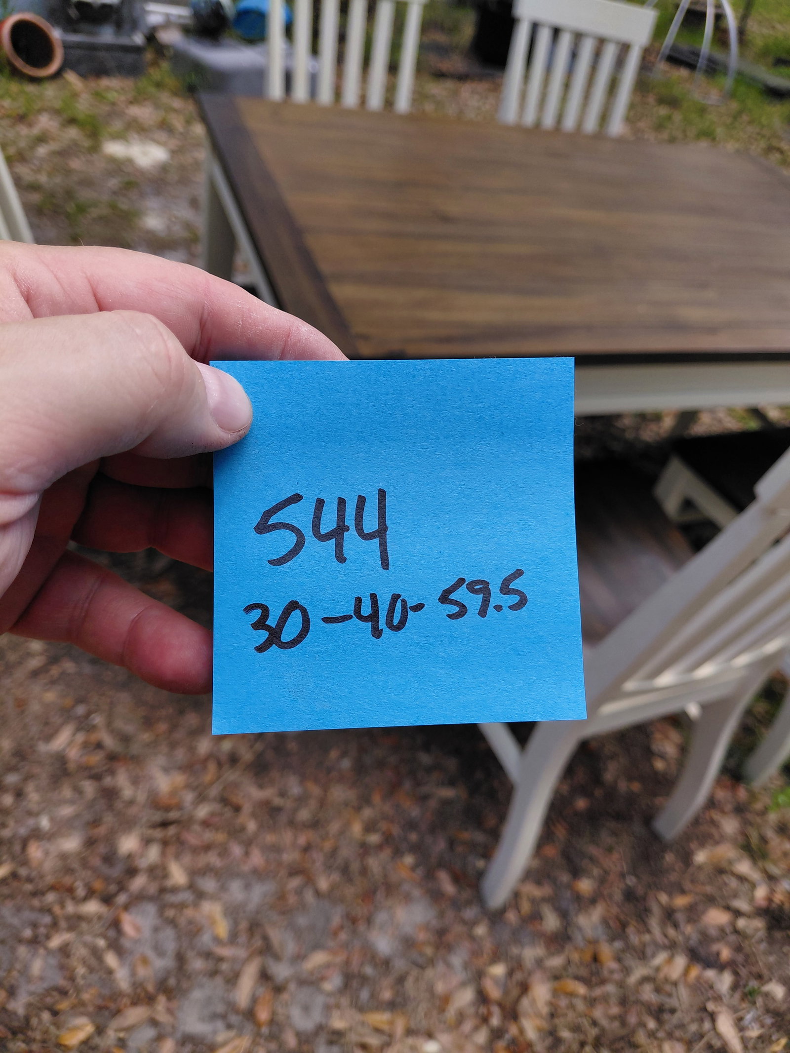 Rustic Farmhouse Table and 6 Chairs / paid over $400 / as seen - 2