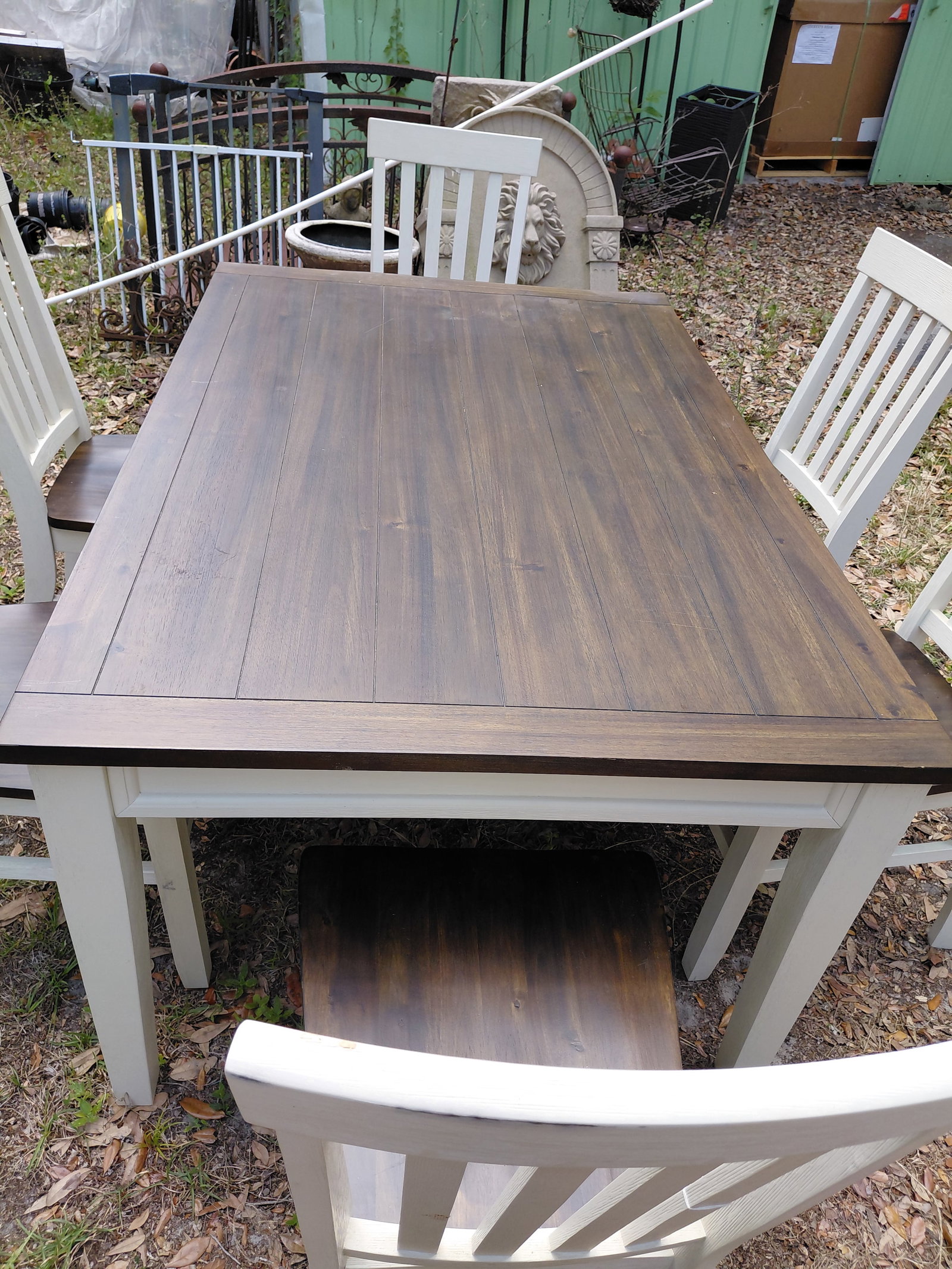Rustic Farmhouse Table and 6 Chairs / paid over $400 / as seen - 3