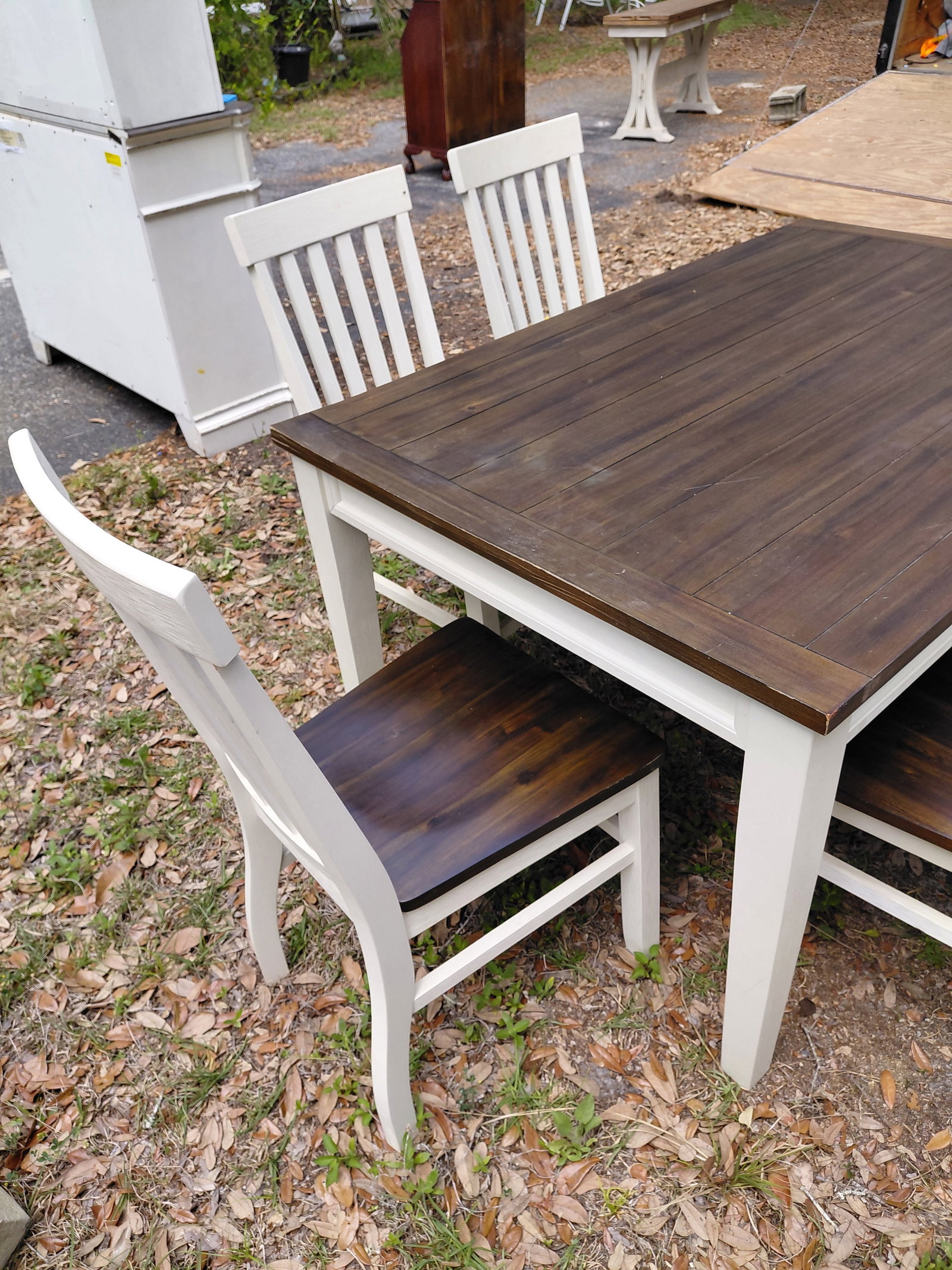 Rustic Farmhouse Table and 6 Chairs / paid over $400 / as seen - 9