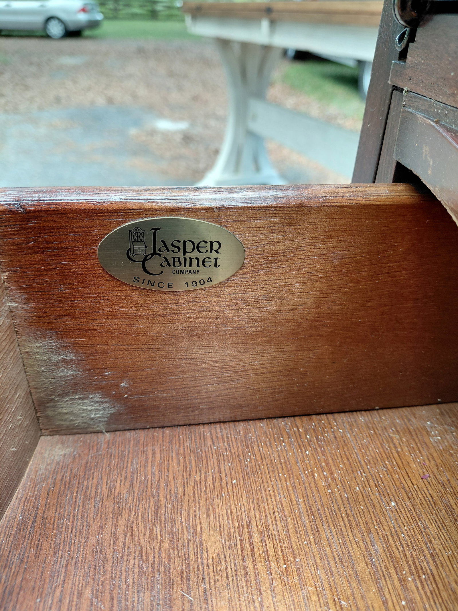 Contemporary Mahogany Secretary /we have key/ missing one knob and upper shelves as seen - 16