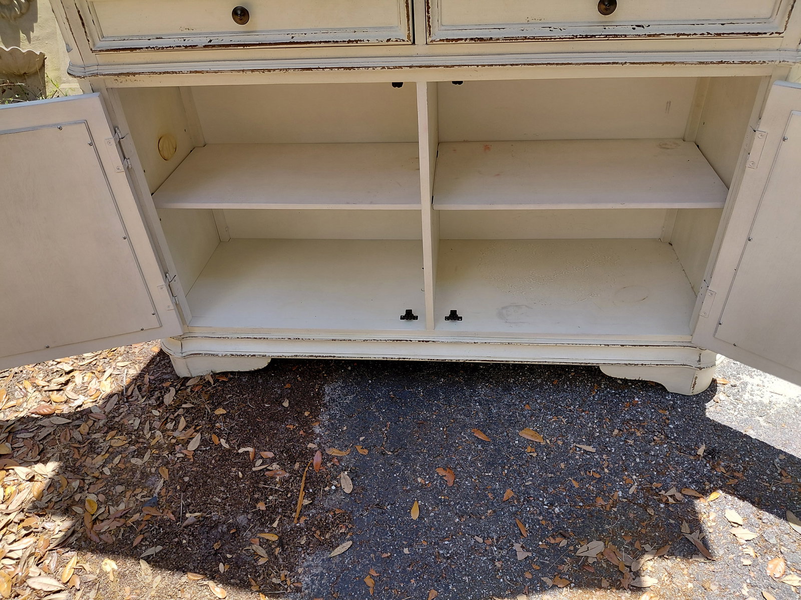 Large Rustic Farm Hutch / Missing Glass Shelves in upper part / as seen - 10