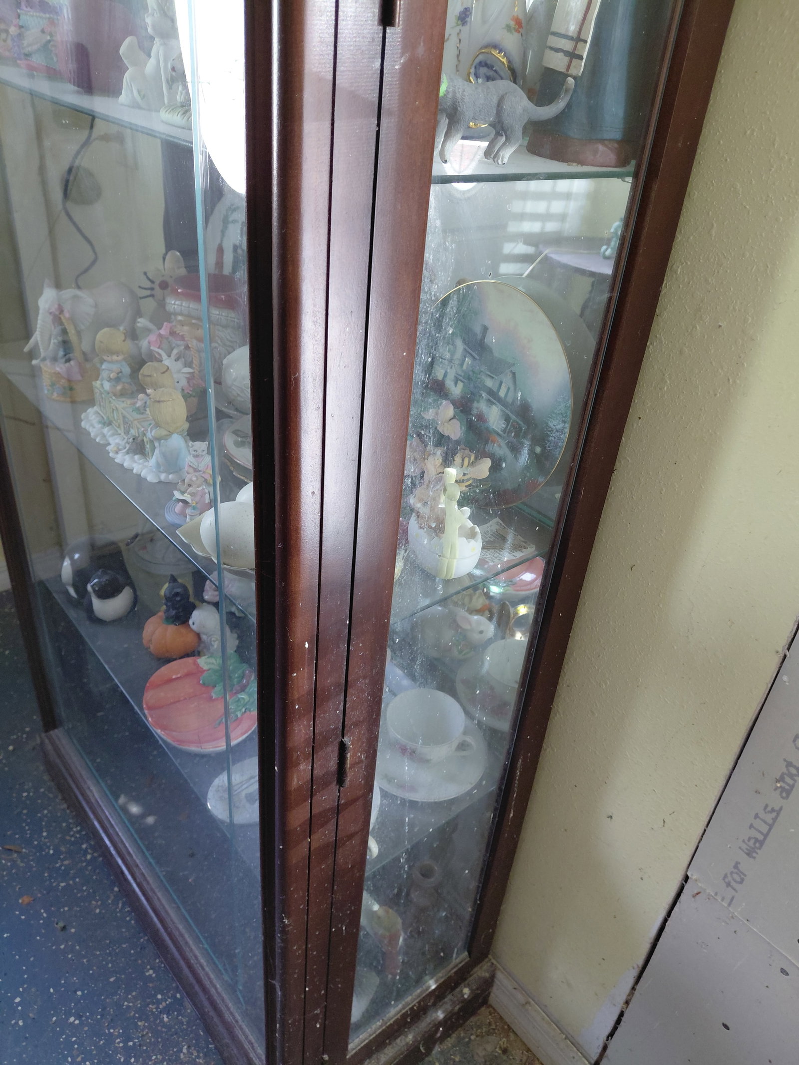 Mahogany Display Case with Light / Needs a good cleaning - 8