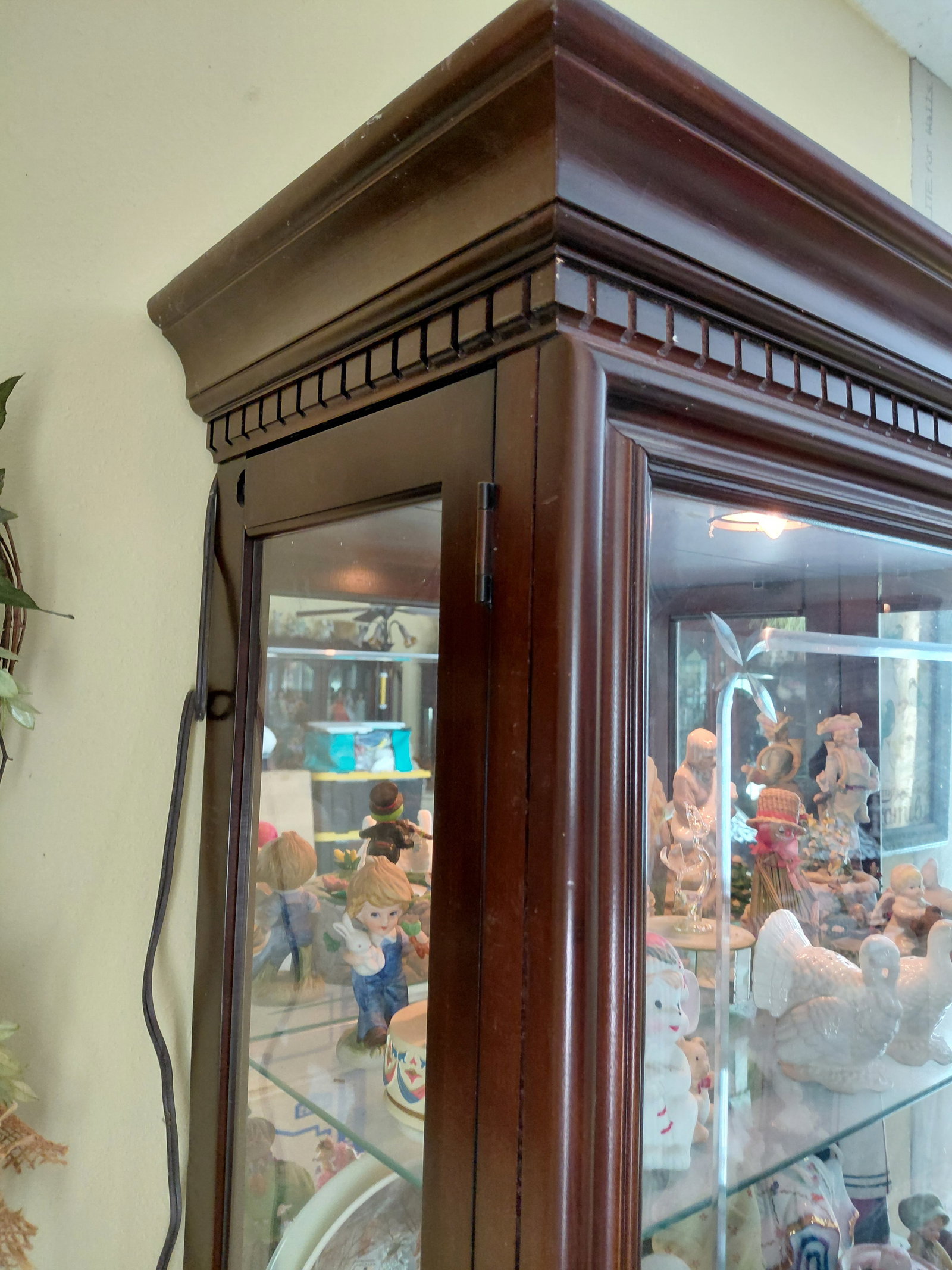 Mahogany Display Case with Light / Needs a good cleaning - 9