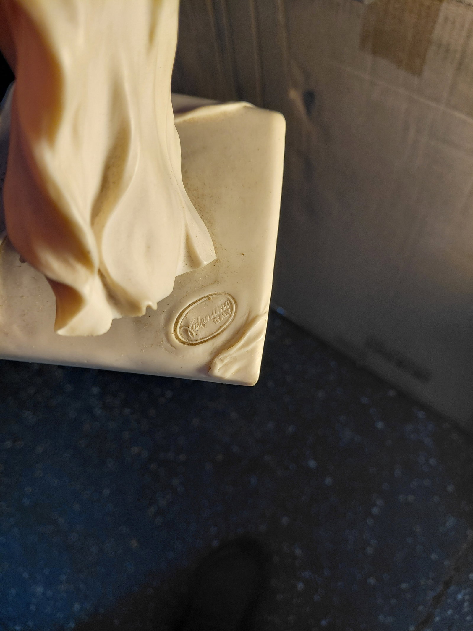 Contents of bottom 3 shelves/ large resin statue, figurines, china, etc - 5