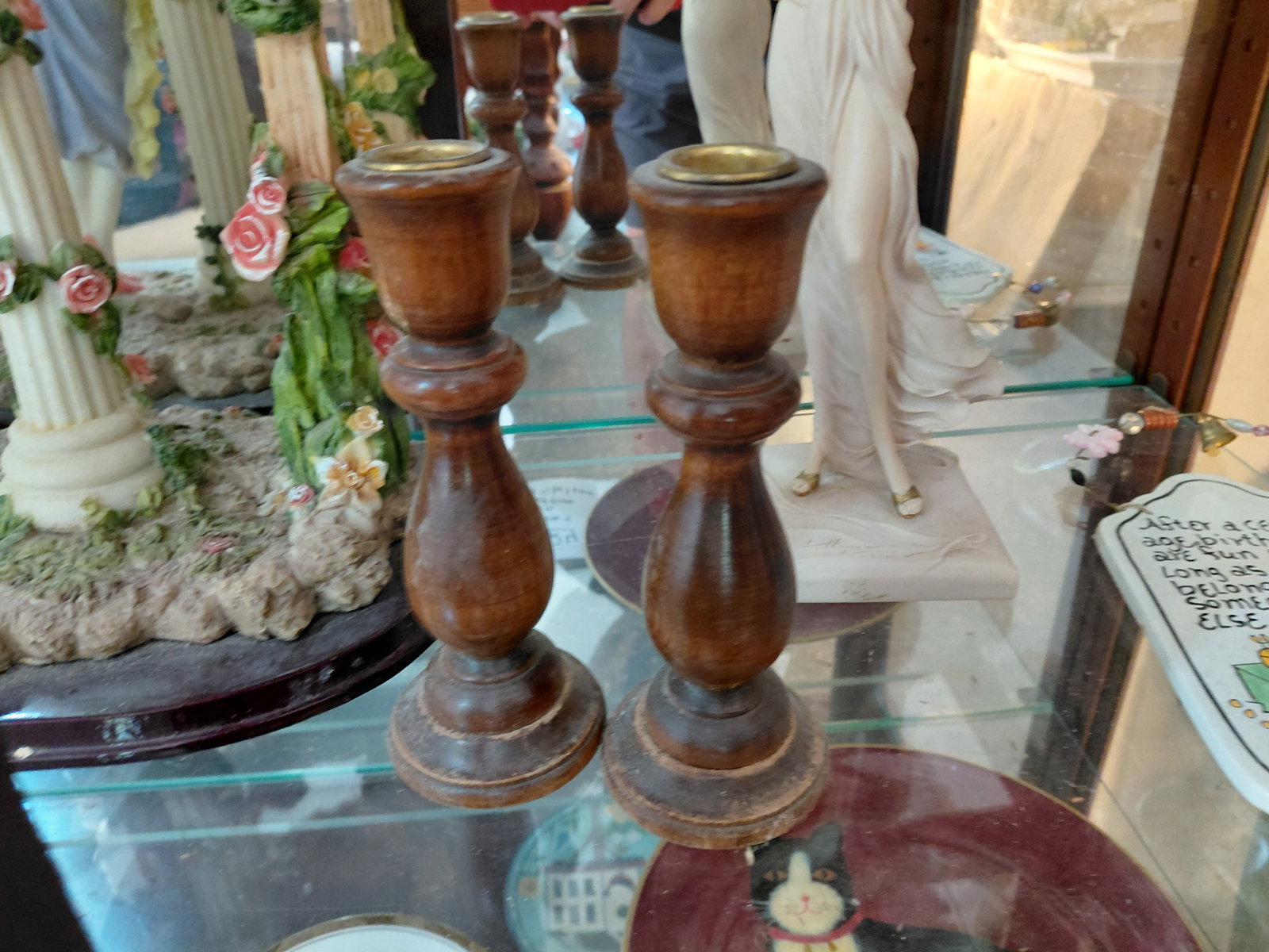 Contents of bottom 3 shelves/ large resin statue, figurines, china, etc - 7