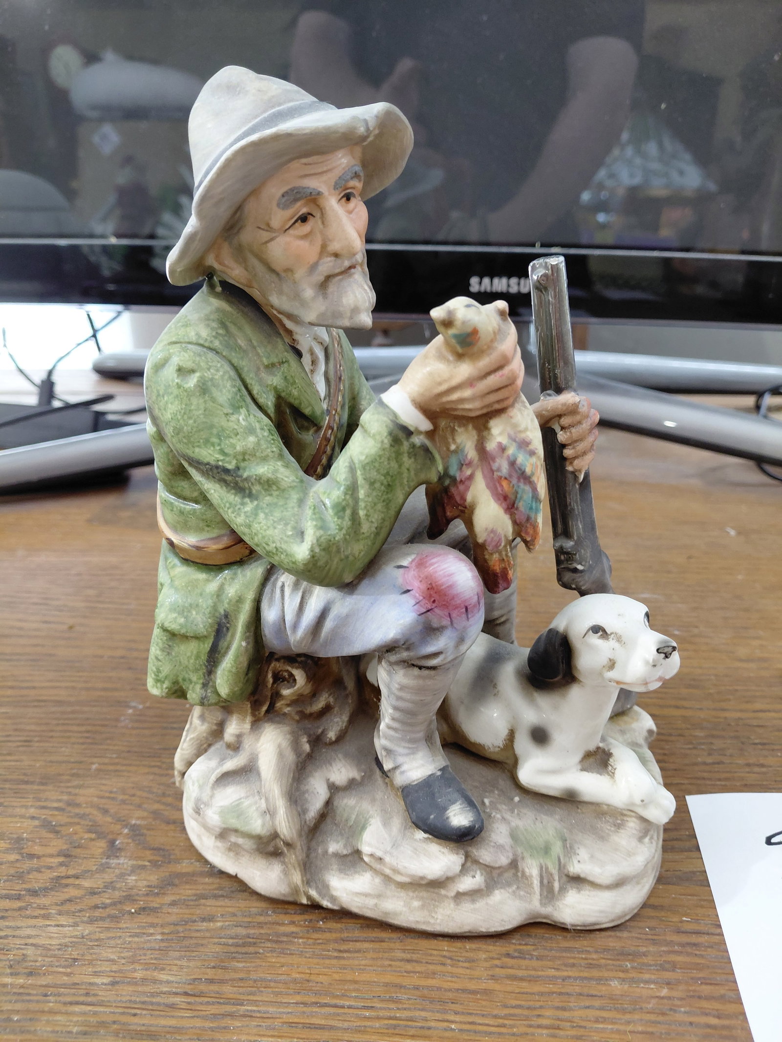 Norleans Porcelain Statue Hunter with Dog: Norleans Porcelain Statue Hunter with Dog