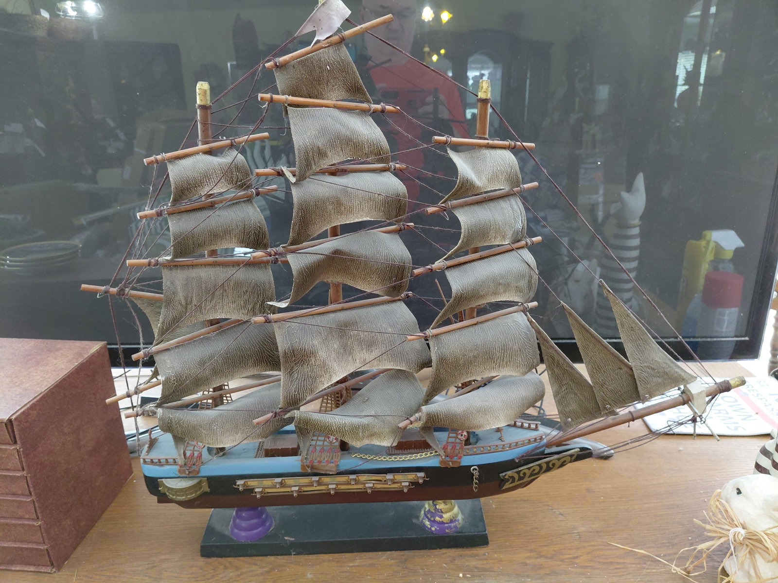 Large Ship Model / some wear as seen (1 of 9)