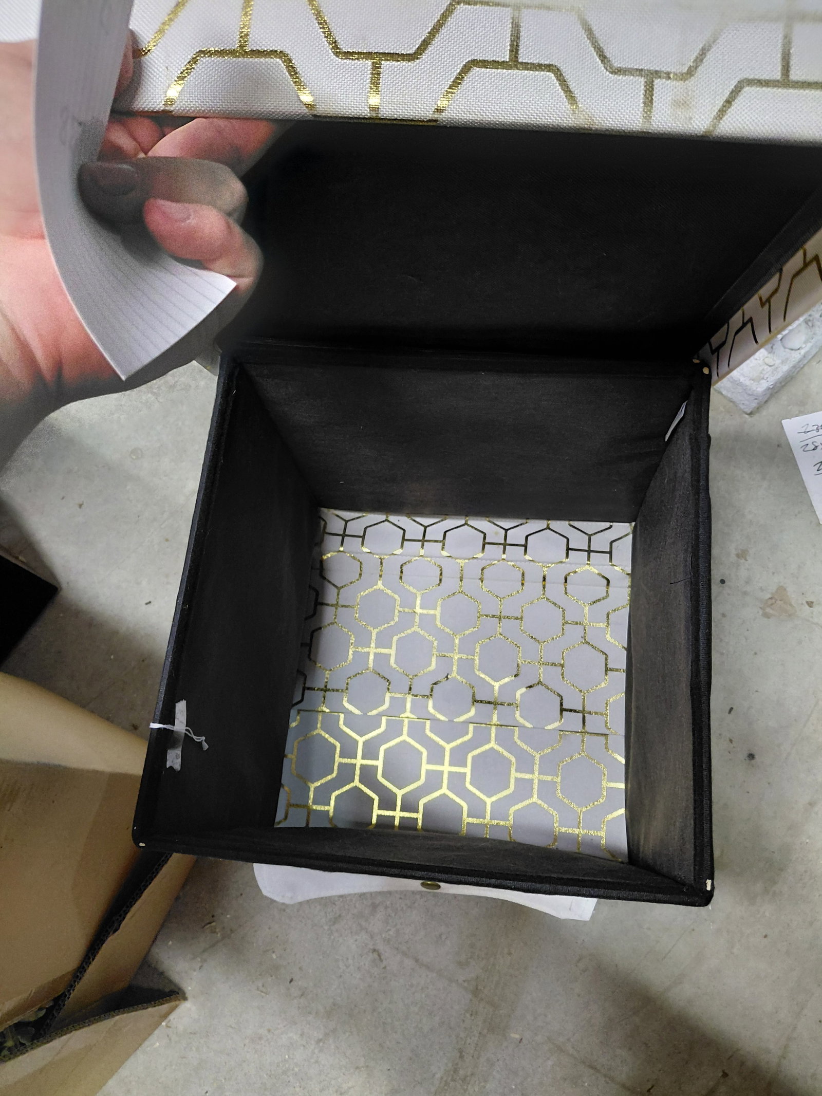 White and Gold Storage Stool - 4