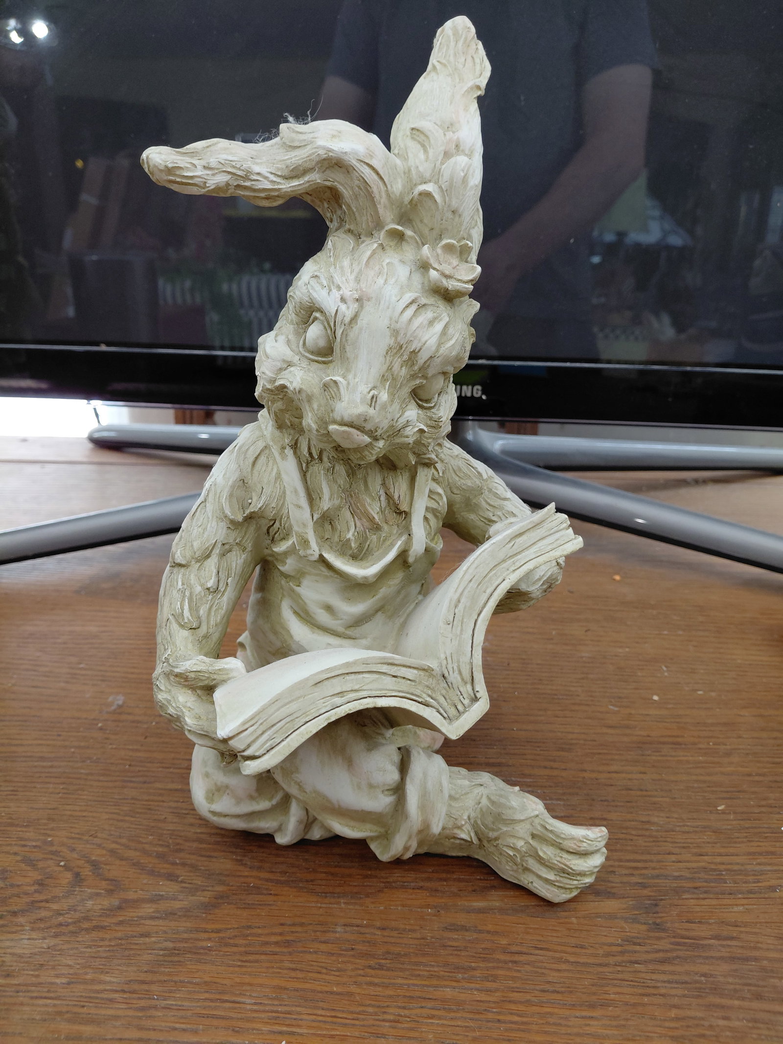 Resin Statue Rabbit Reading Book (1 of 4)