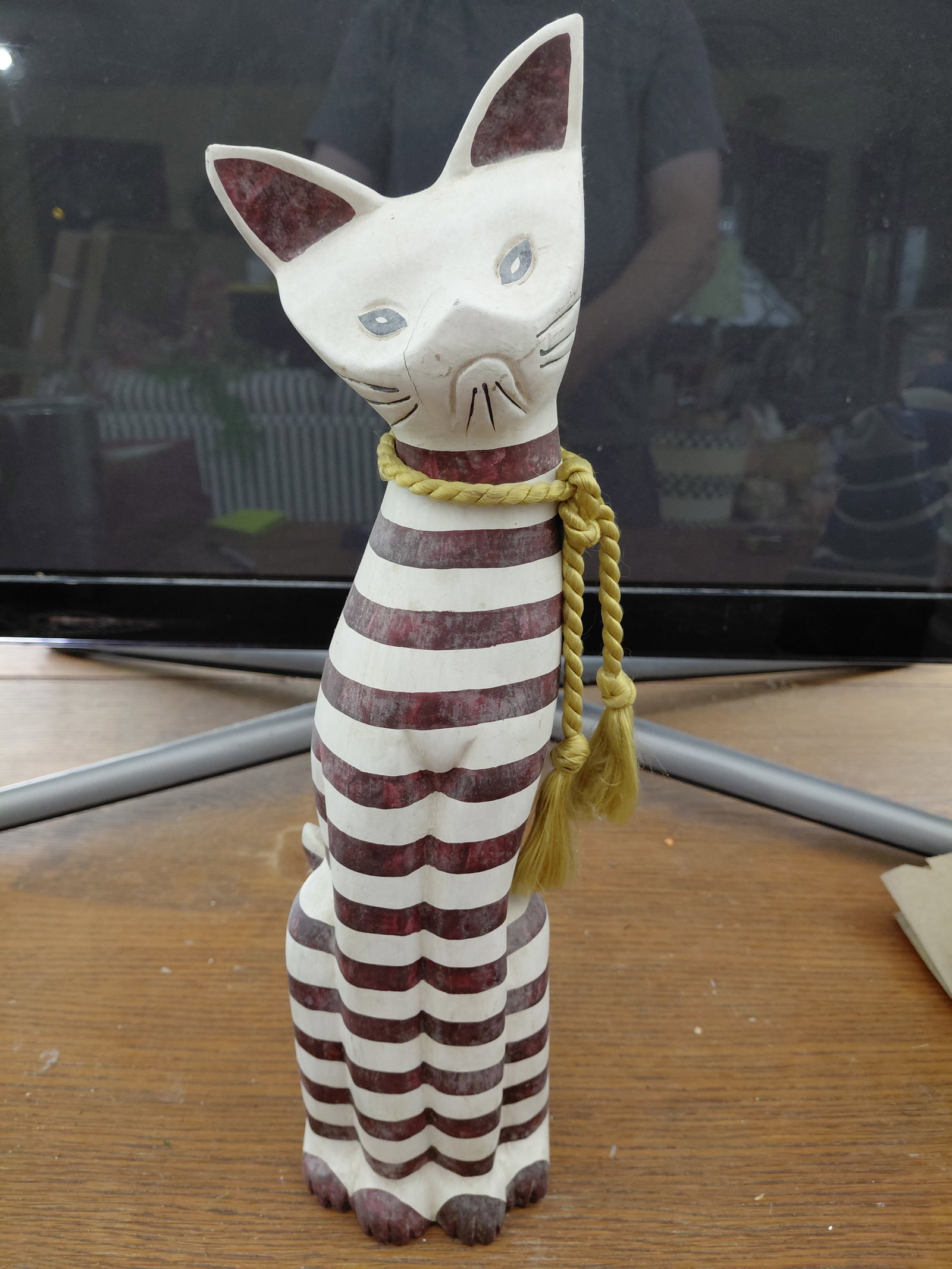 Resin Statue Striped Cat: Resin Statue Striped Cat