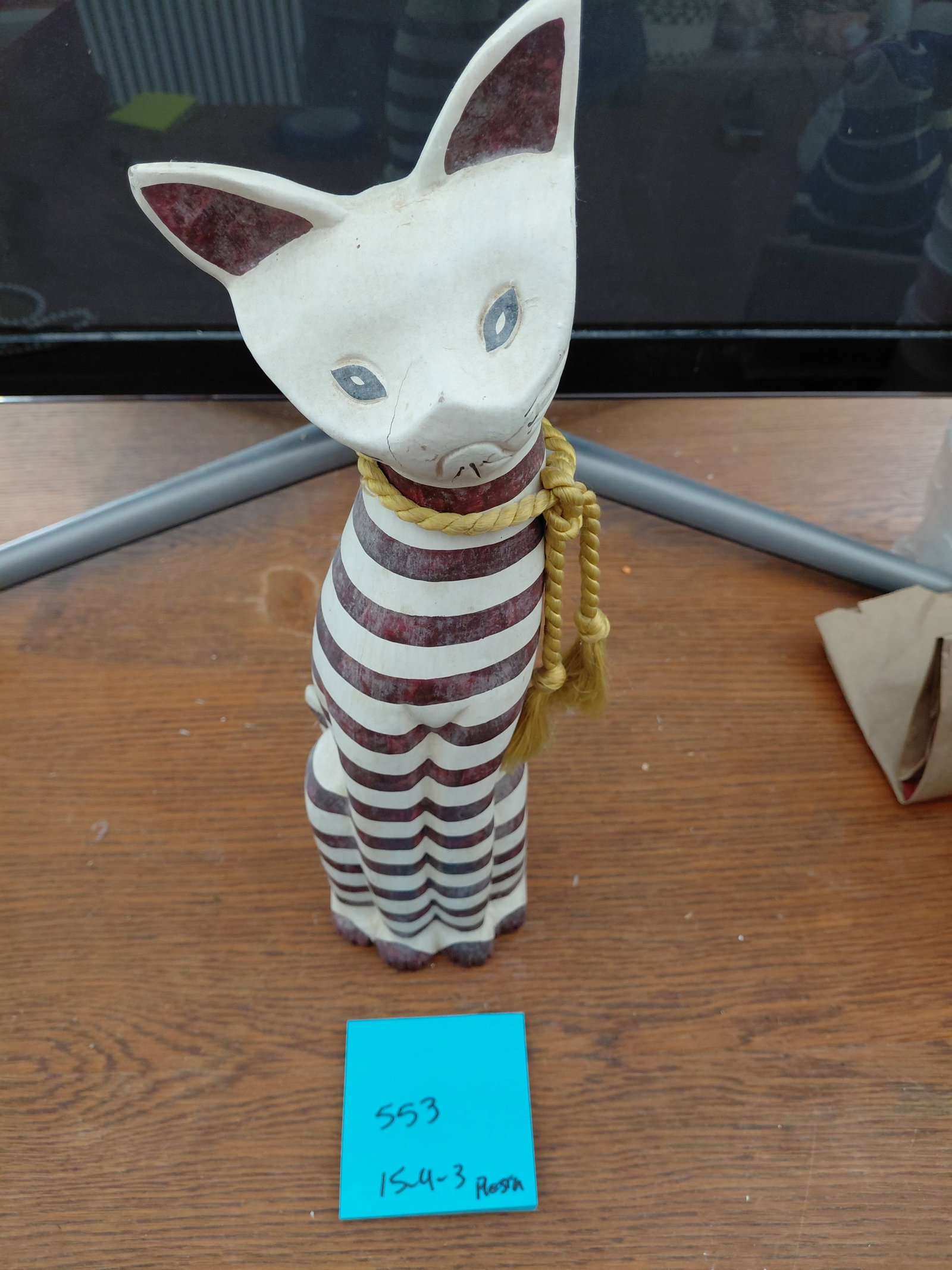 Resin Statue Striped Cat - 2