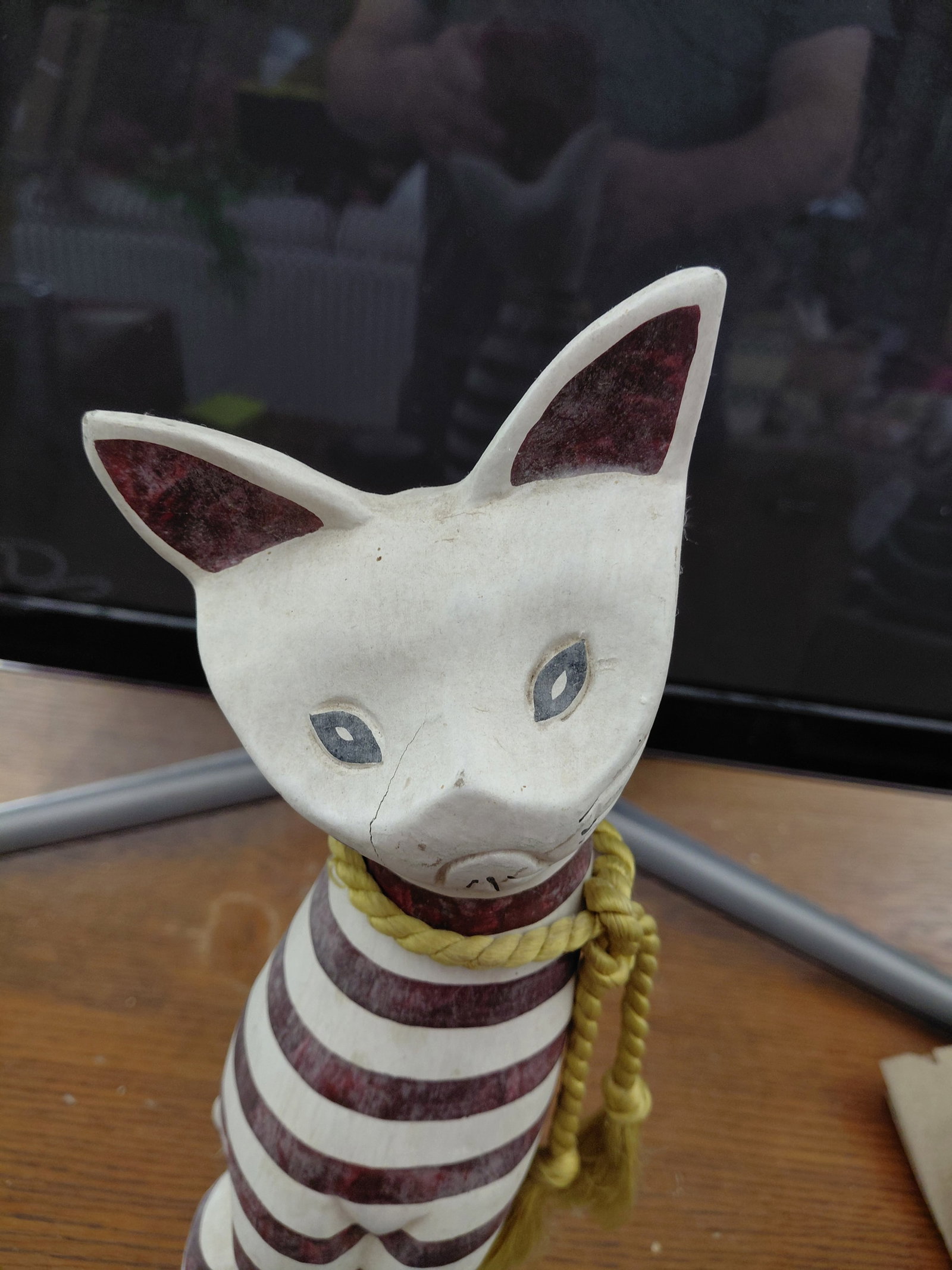 Resin Statue Striped Cat - 3