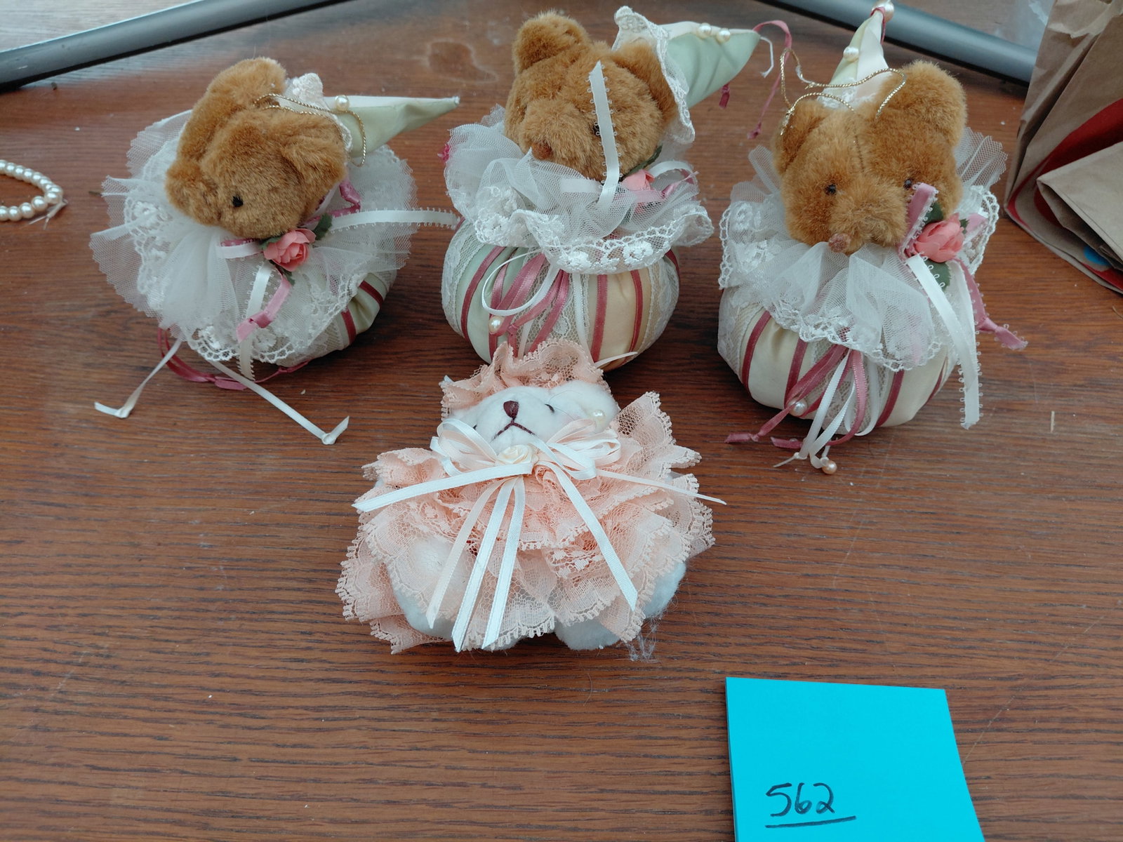 Lot of 4 Plush Bear Ornaments - 2