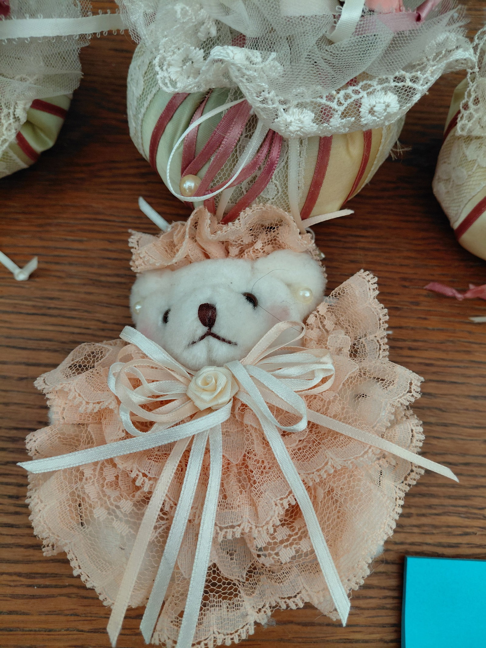 Lot of 4 Plush Bear Ornaments - 3