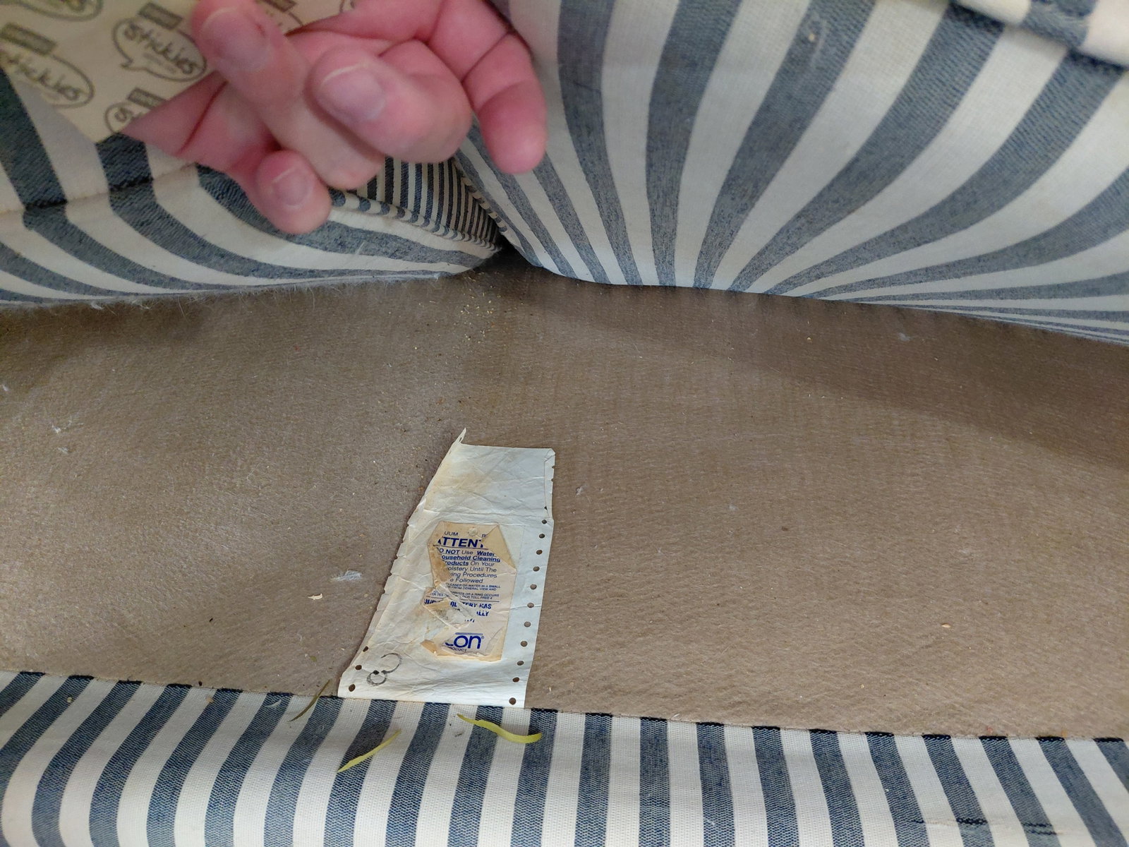 Striped Upholstered Love Seat - 6