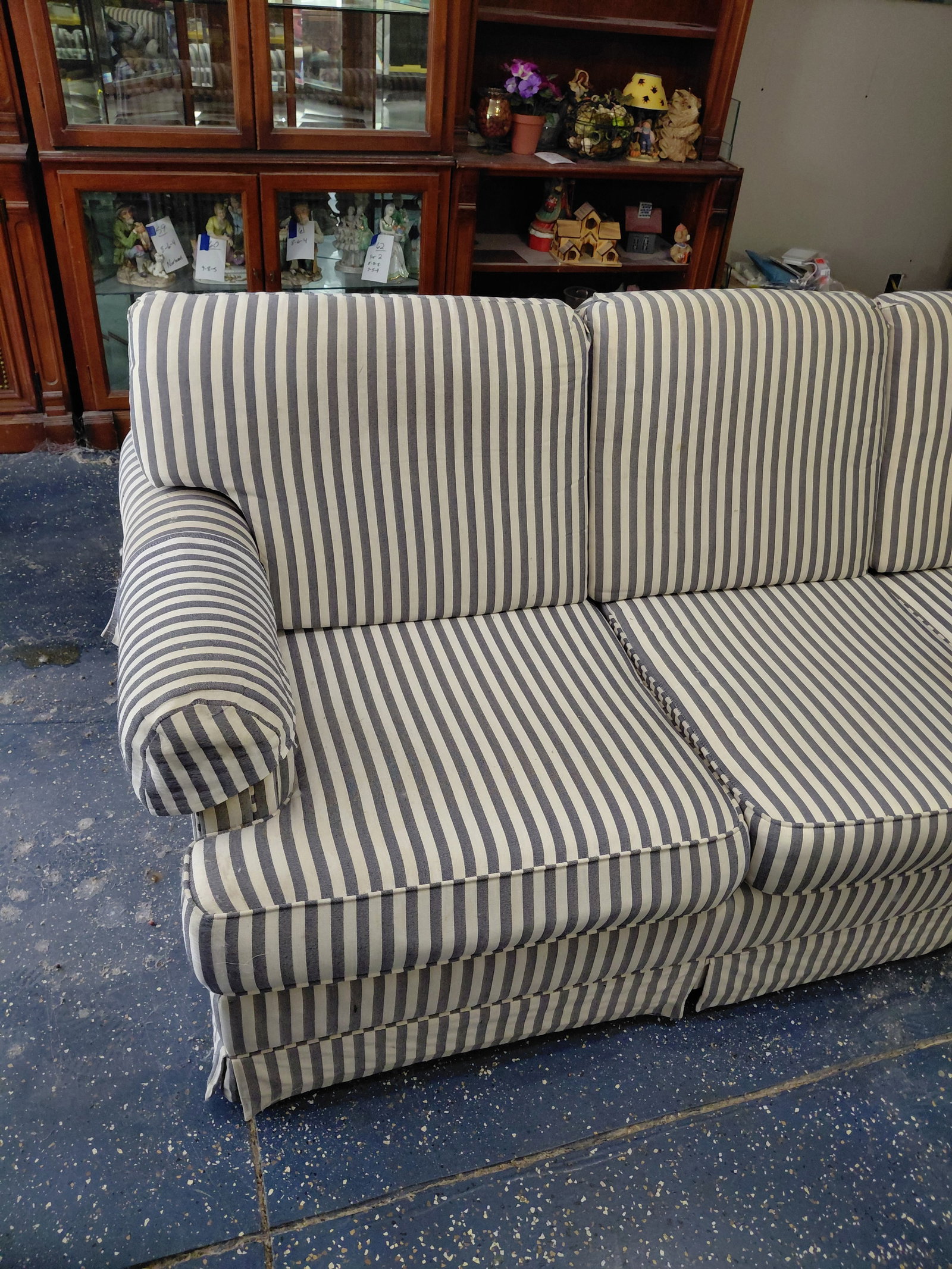 Striped Upholstered Sleeper Sofa - 3