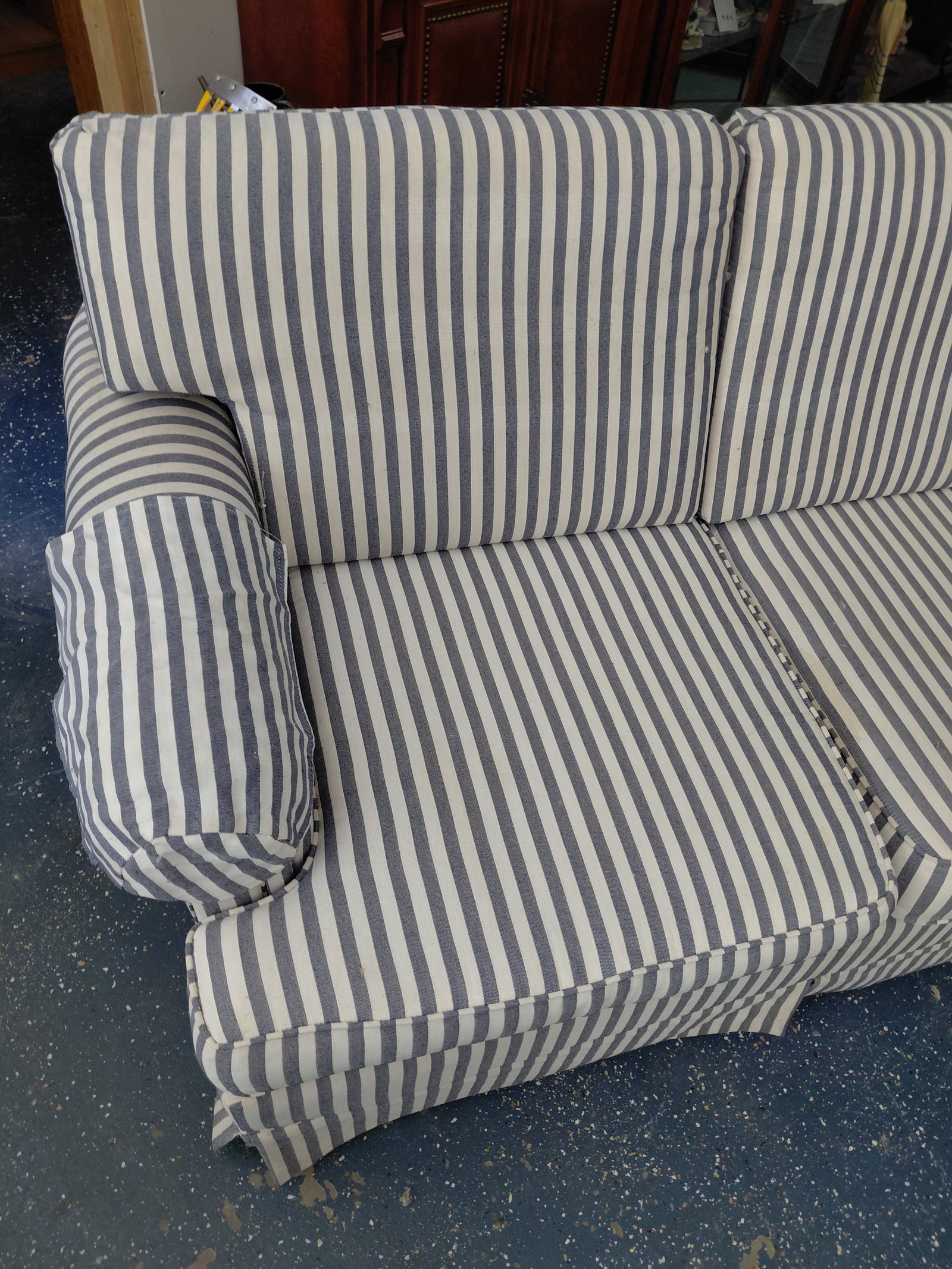 Striped Upholstered Love Seat - 3