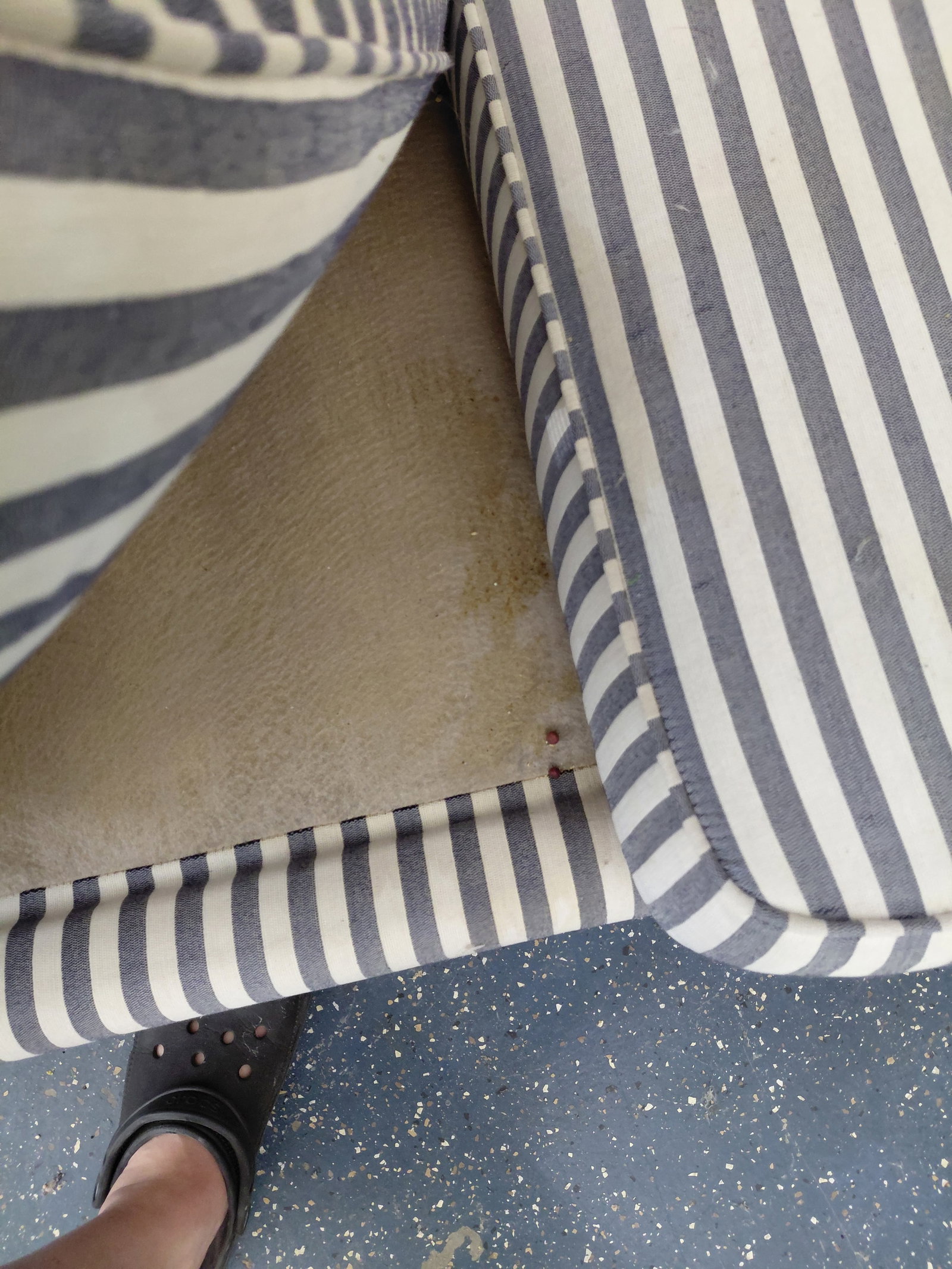Striped Upholstered Love Seat - 6