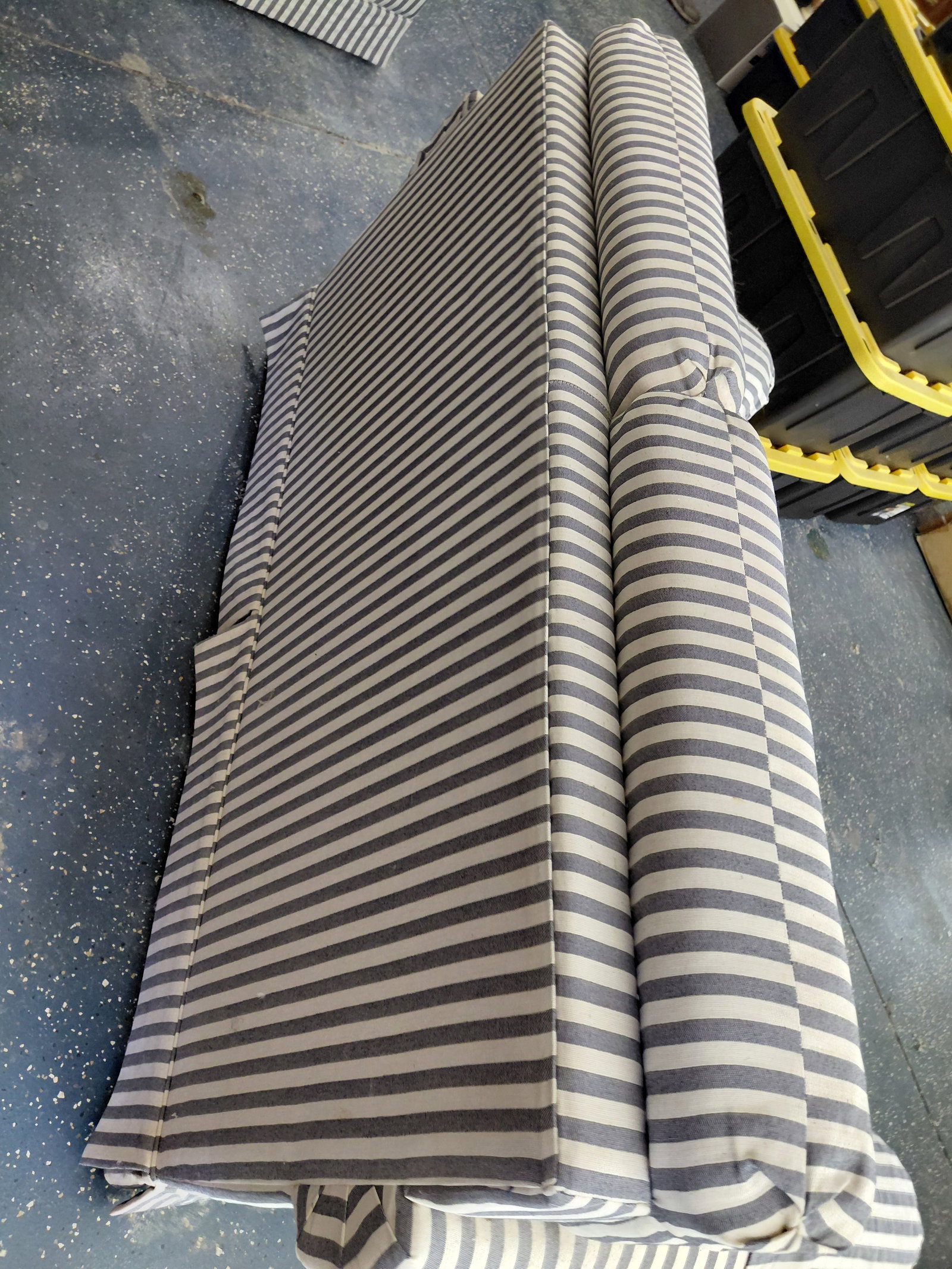 Striped Upholstered Love Seat - 8