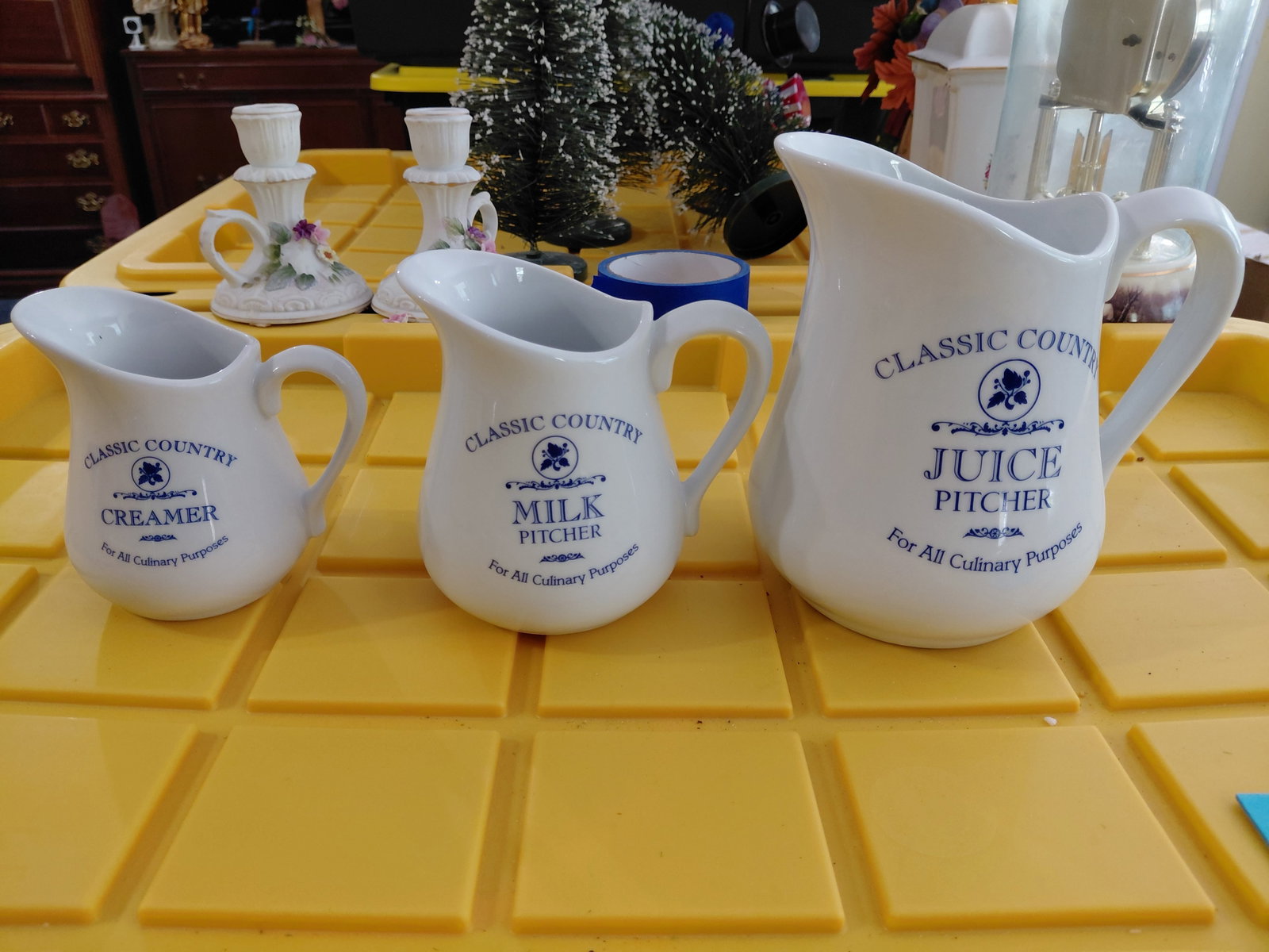 Set of 3 Porcelain Breakfast Pitchers (1 of 6)