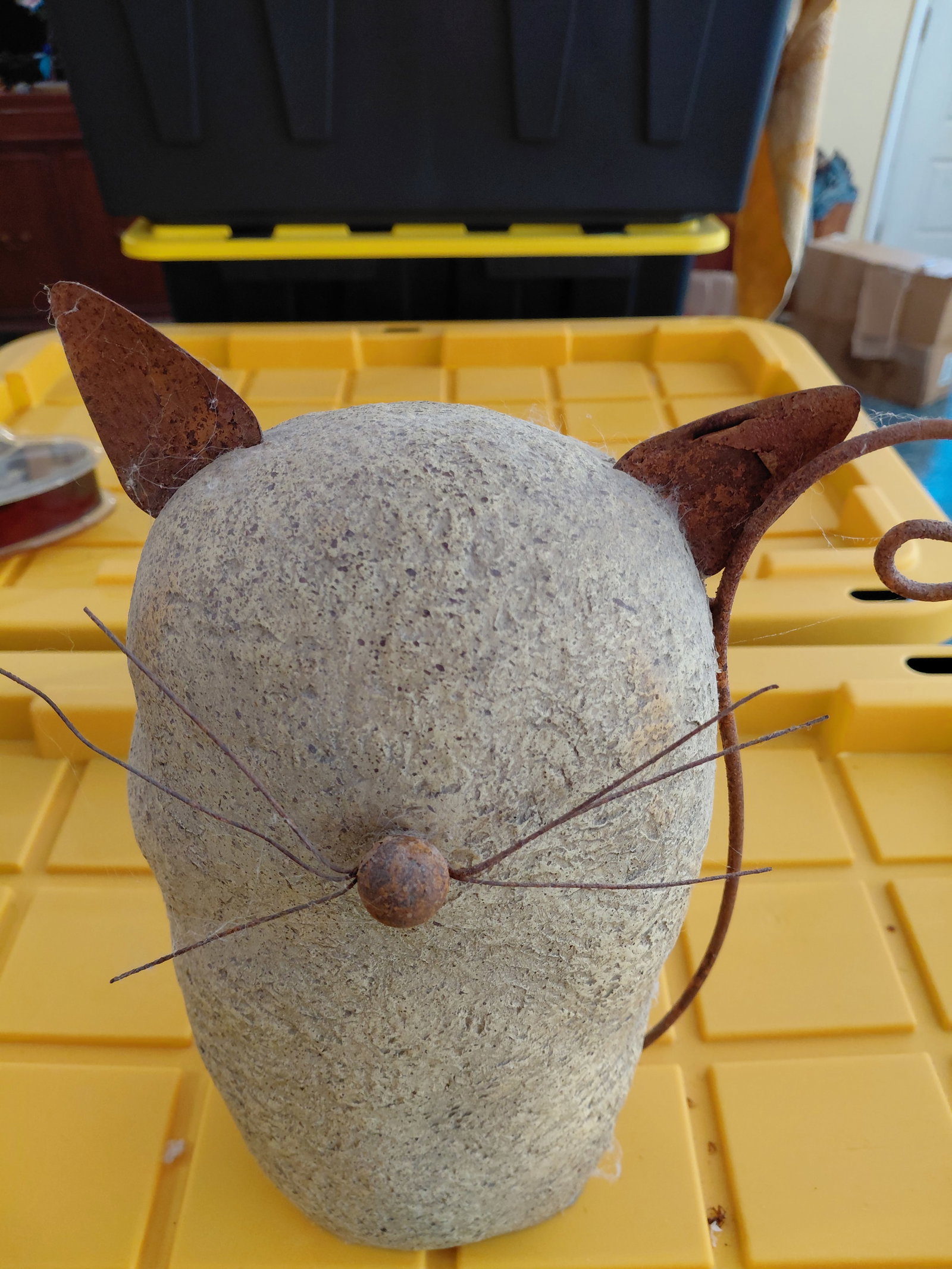 Large Resin and Metal Cat Statue - 3