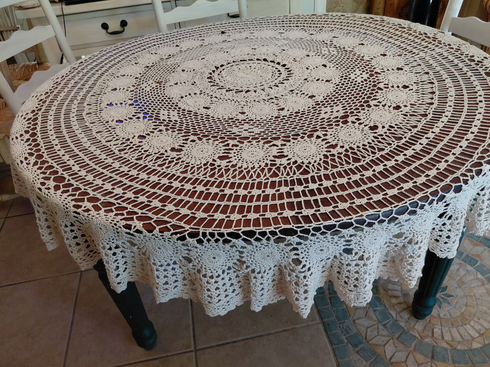 Round Crochet Table Cloth - 3