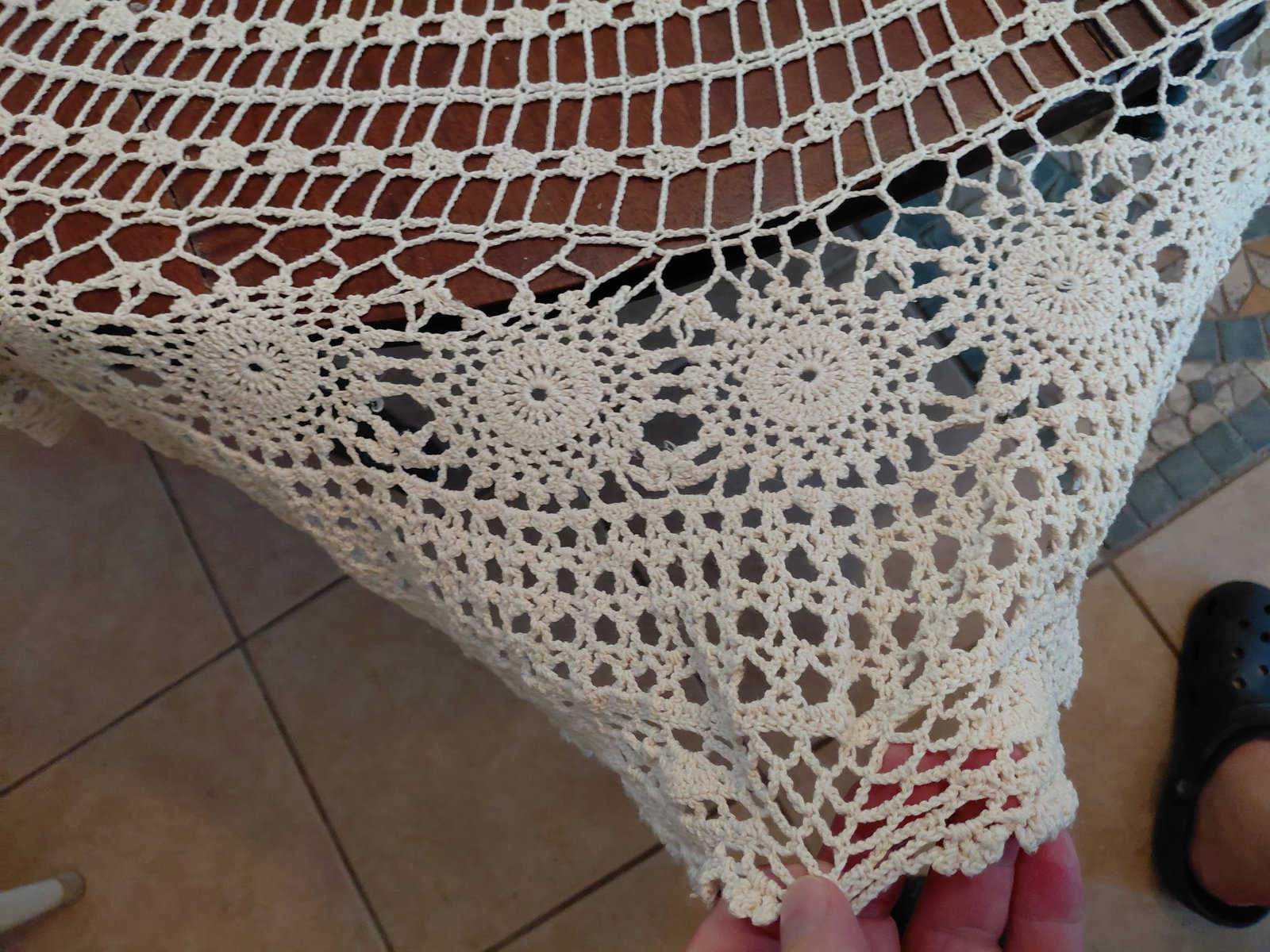 Round Crochet Table Cloth - 4