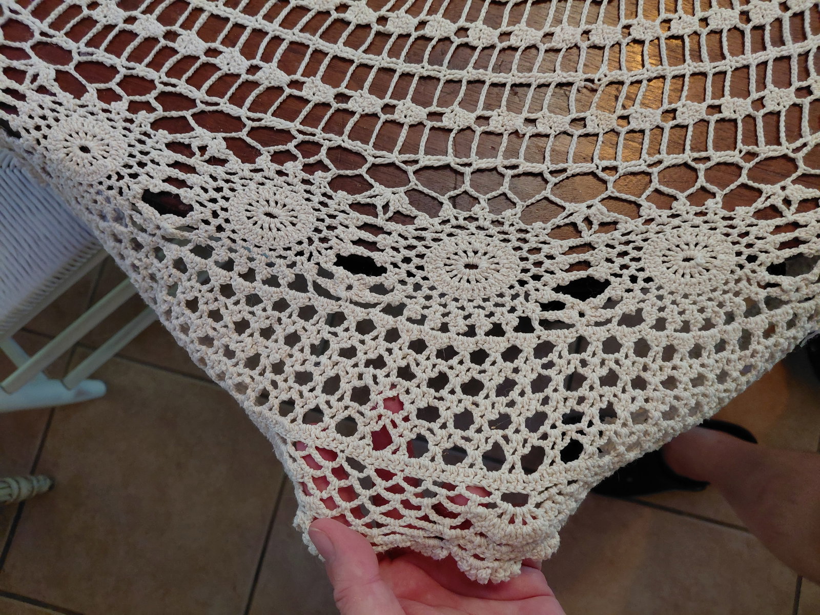 Round Crochet Table Cloth - 5