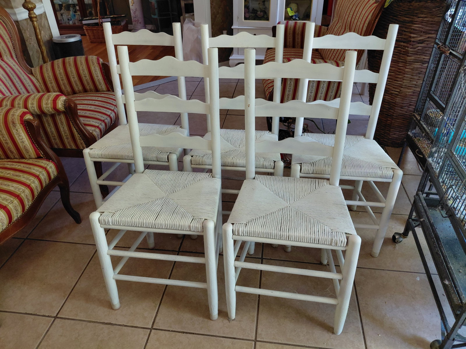 Set of 5 Latterback Farm House Chairs / as seen (1 of 6)