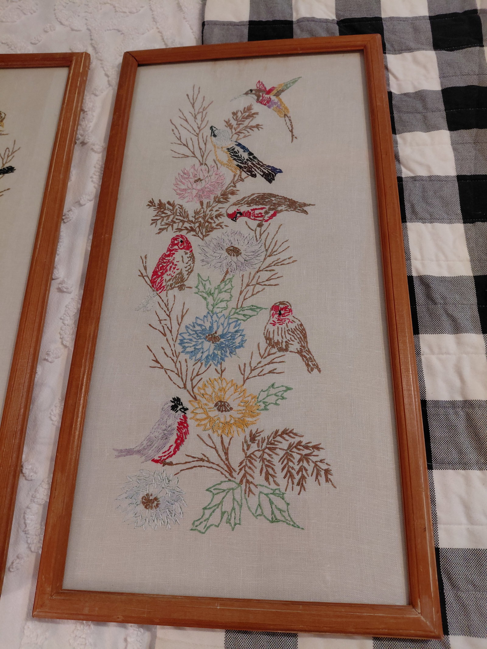 Pair of Vintage Framed Embroidery Pieces - 3