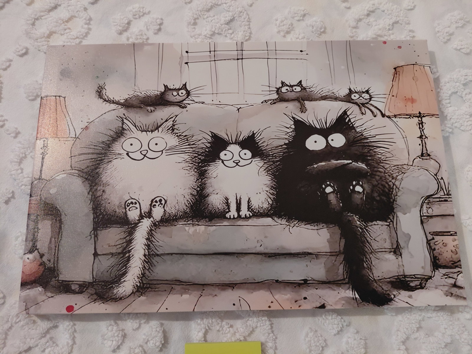 Cats on Couch Canvas Wall Art: Cats on Couch Canvas Wall Art