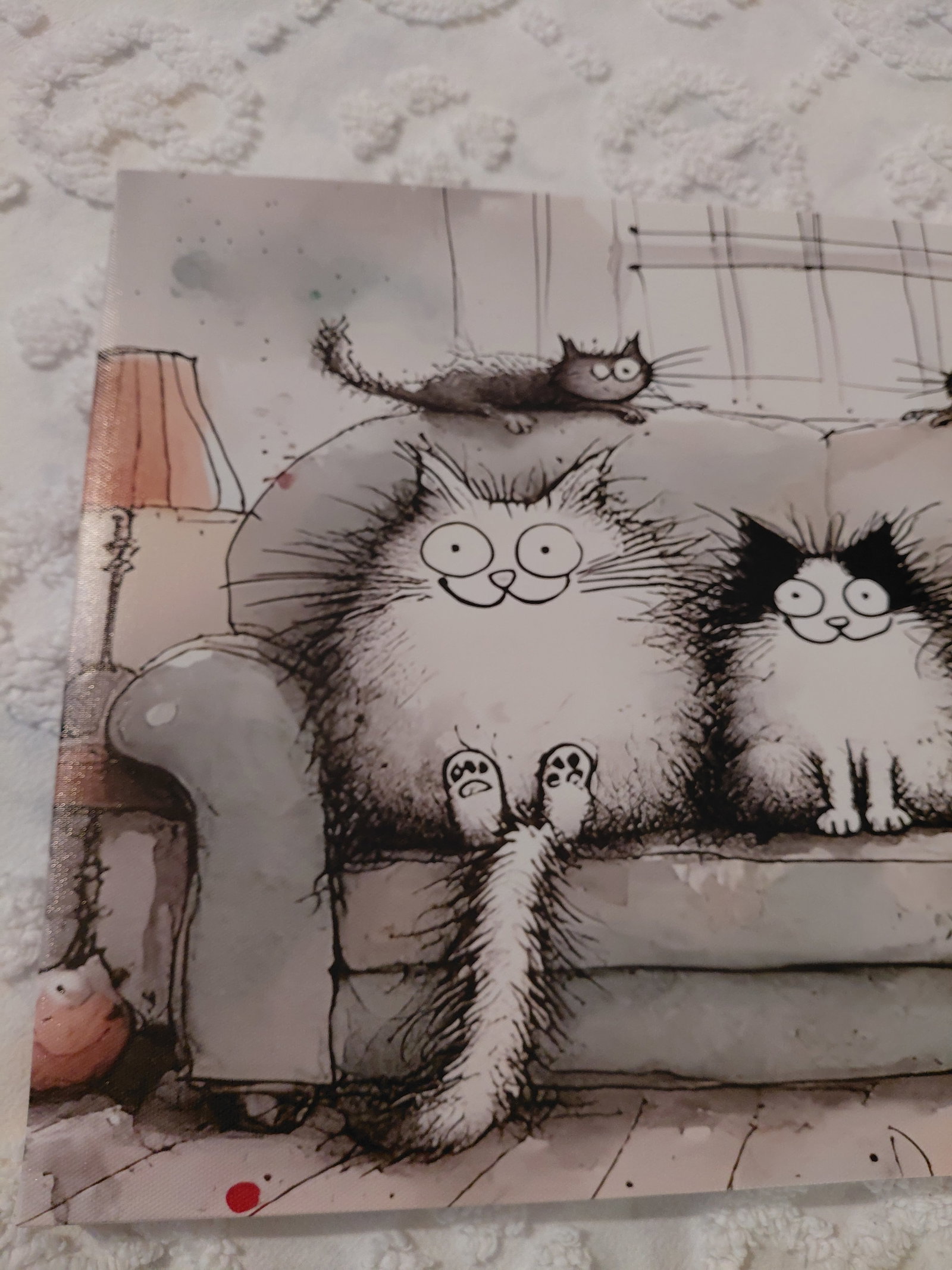 Cats on Couch Canvas Wall Art - 3