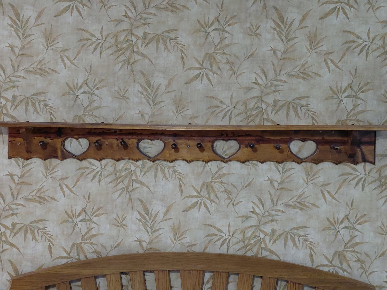 Large Wood Coat Rack / Wall Shelf (1 of 6)