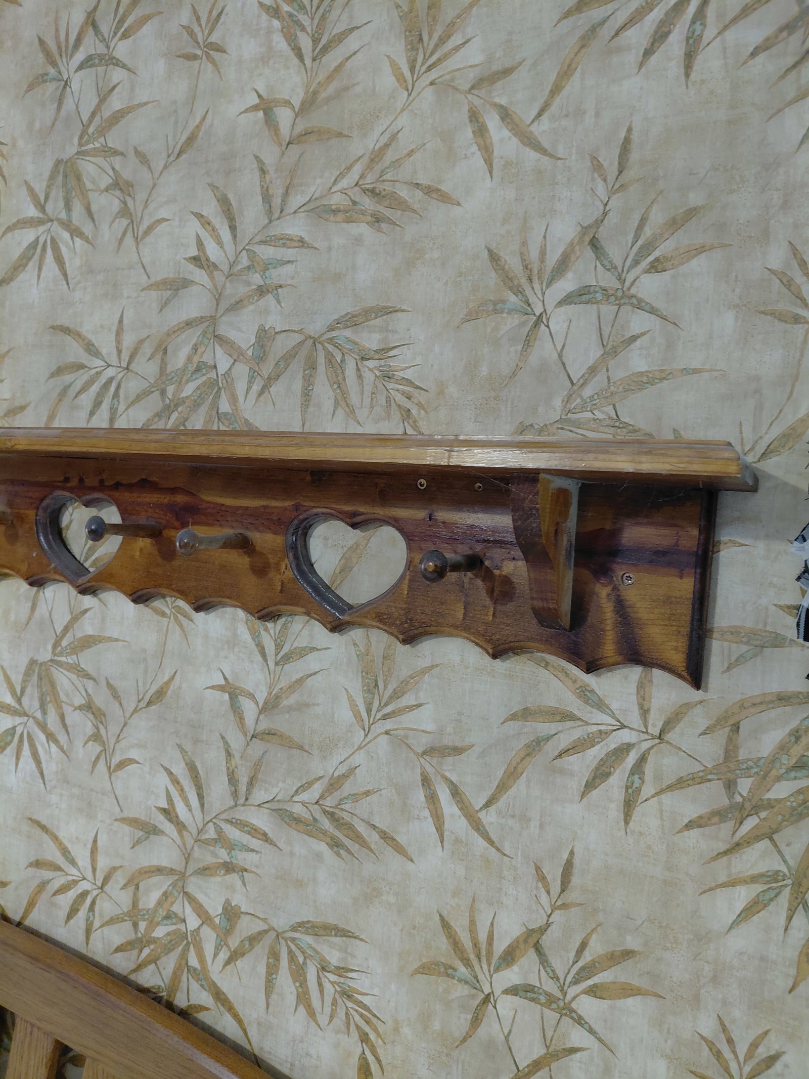 Large Wood Coat Rack / Wall Shelf - 3