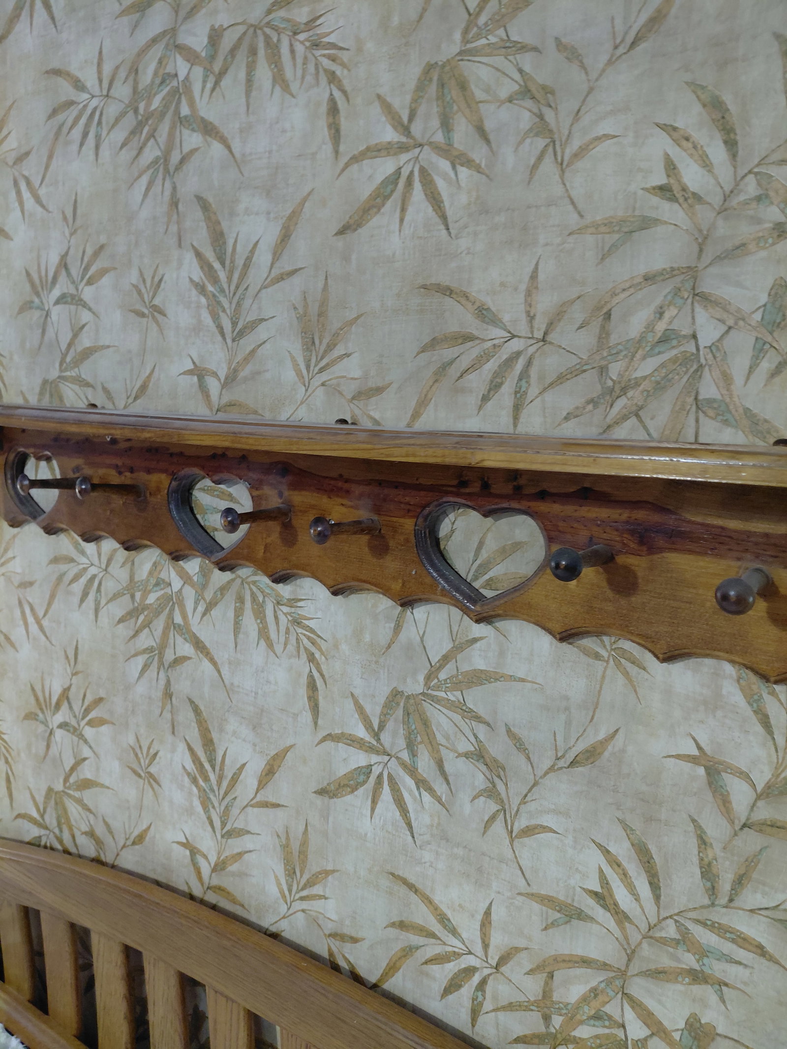 Large Wood Coat Rack / Wall Shelf - 4