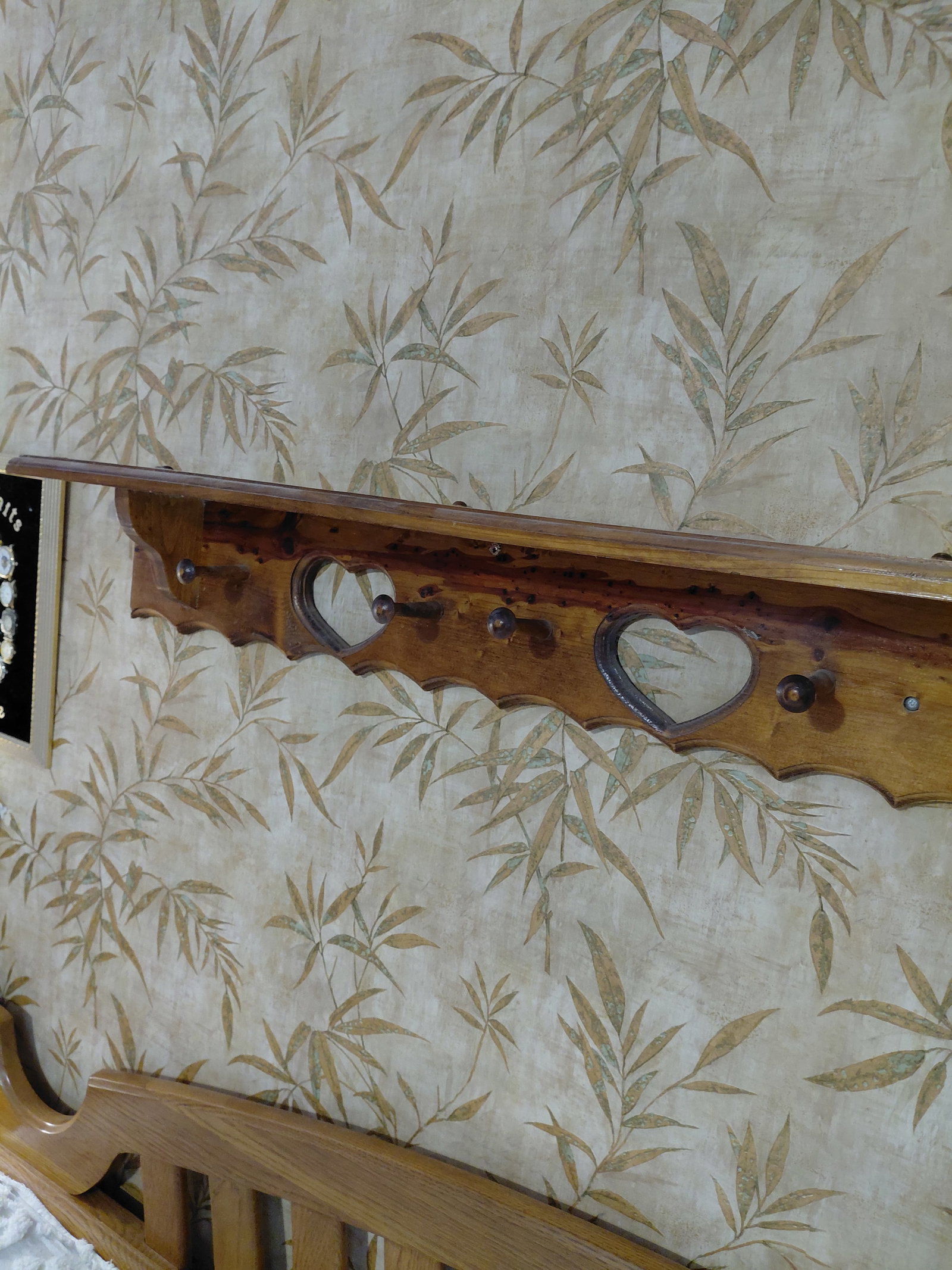 Large Wood Coat Rack / Wall Shelf - 5