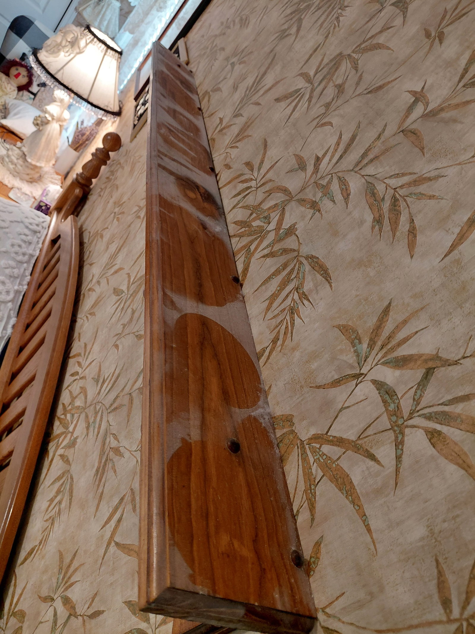 Large Wood Coat Rack / Wall Shelf - 6