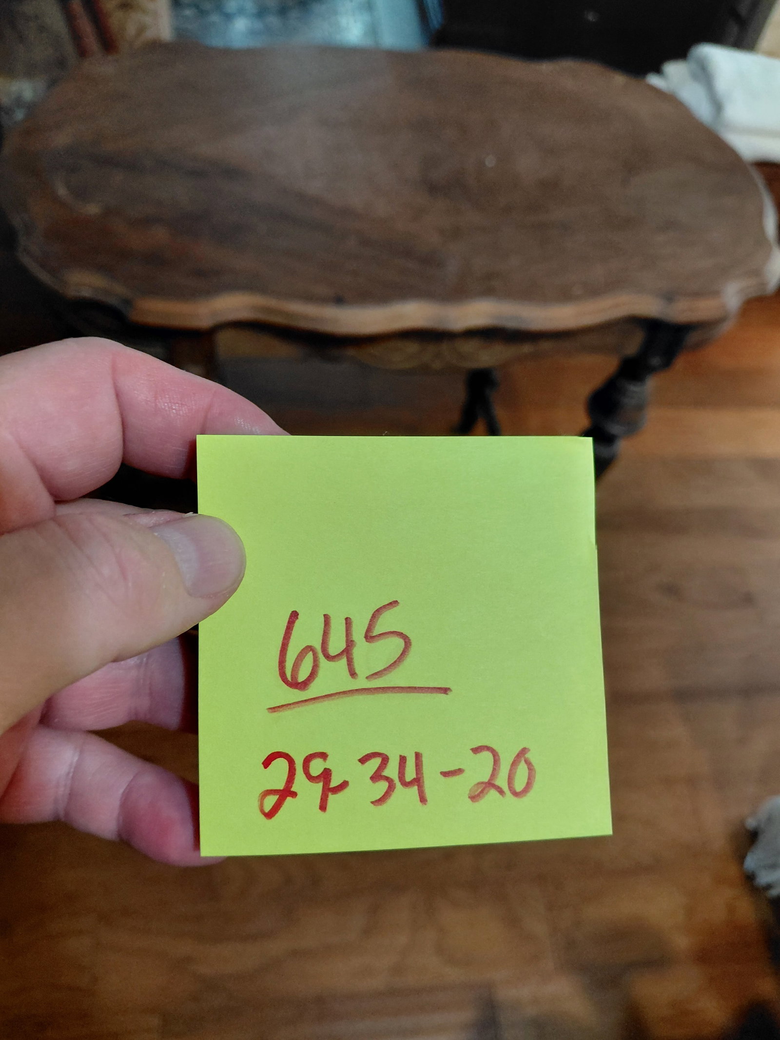 Vintage Walnut Parlor Table / condition issues as seen - 2