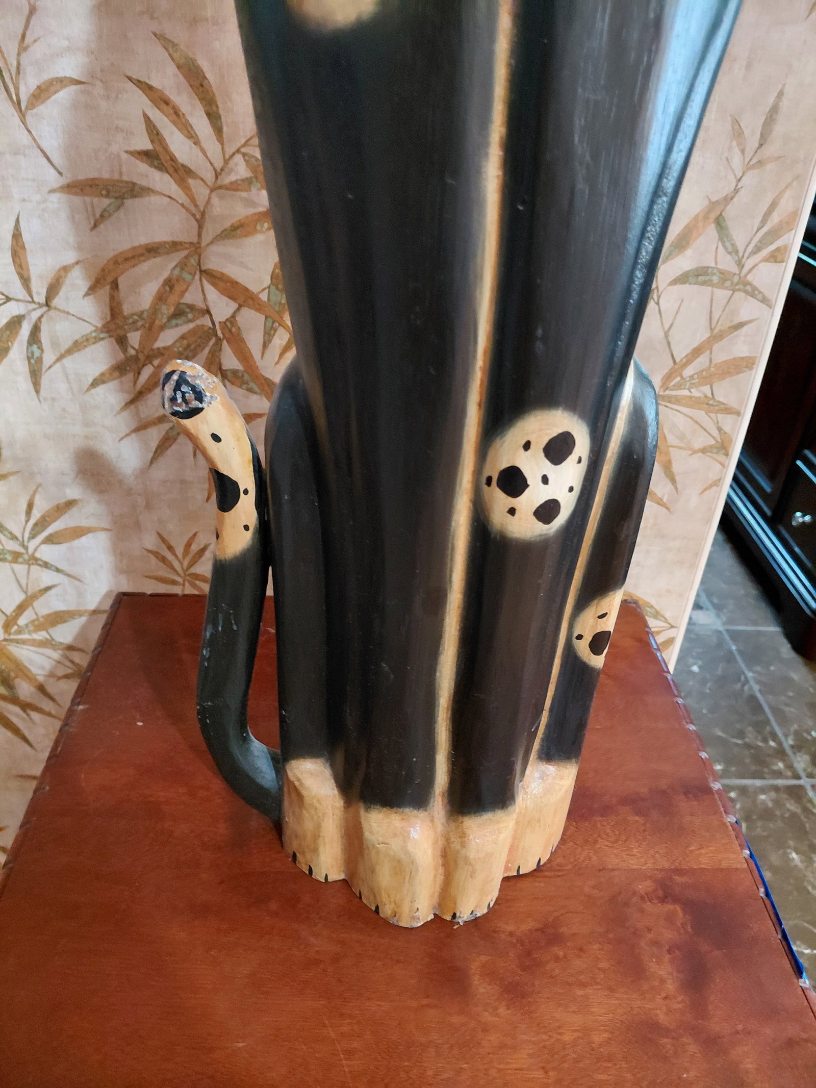 Large Carved Wood Dog Statue - 4