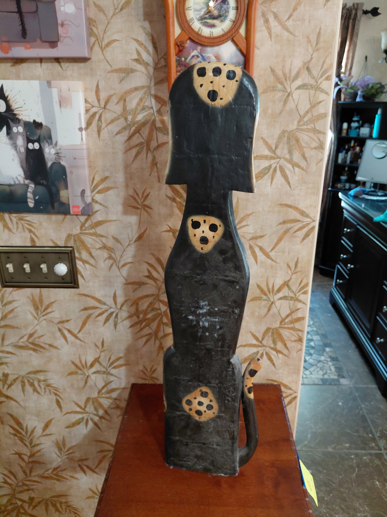Large Carved Wood Dog Statue - 6