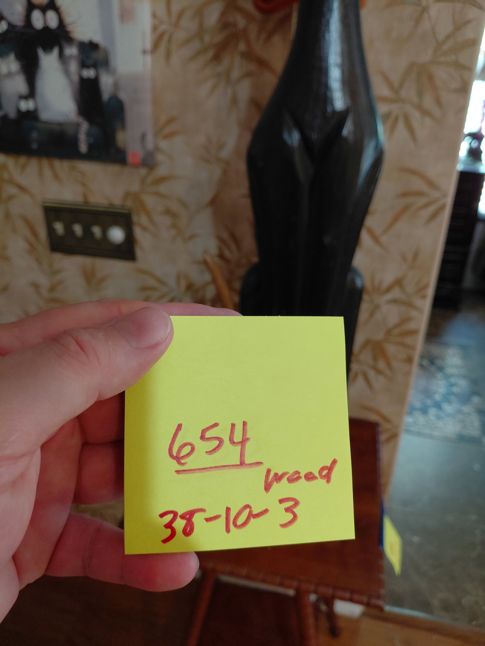 Large Carved Wood Dog Statue - 3