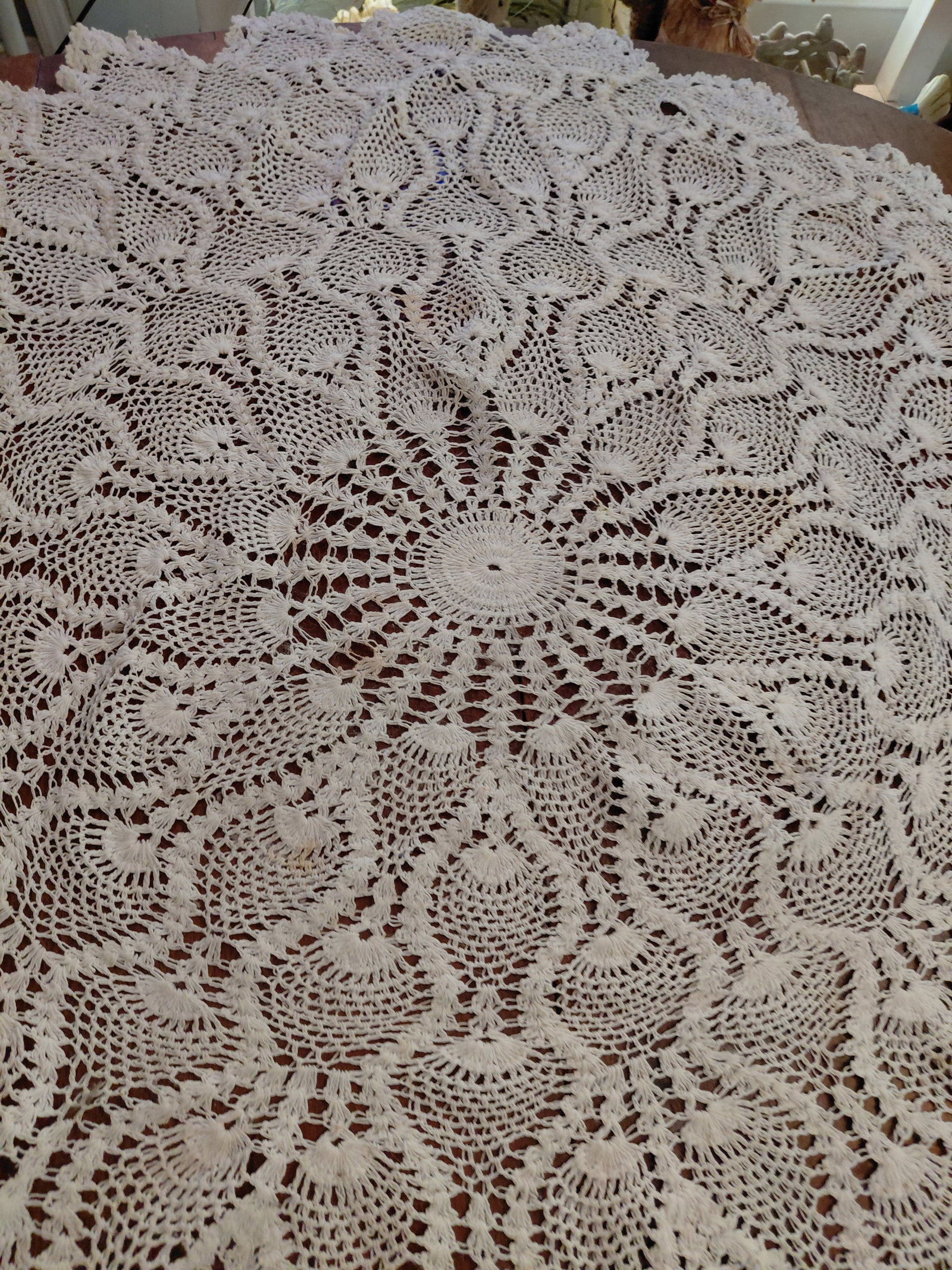 Round Crochet Table Cloth - 4